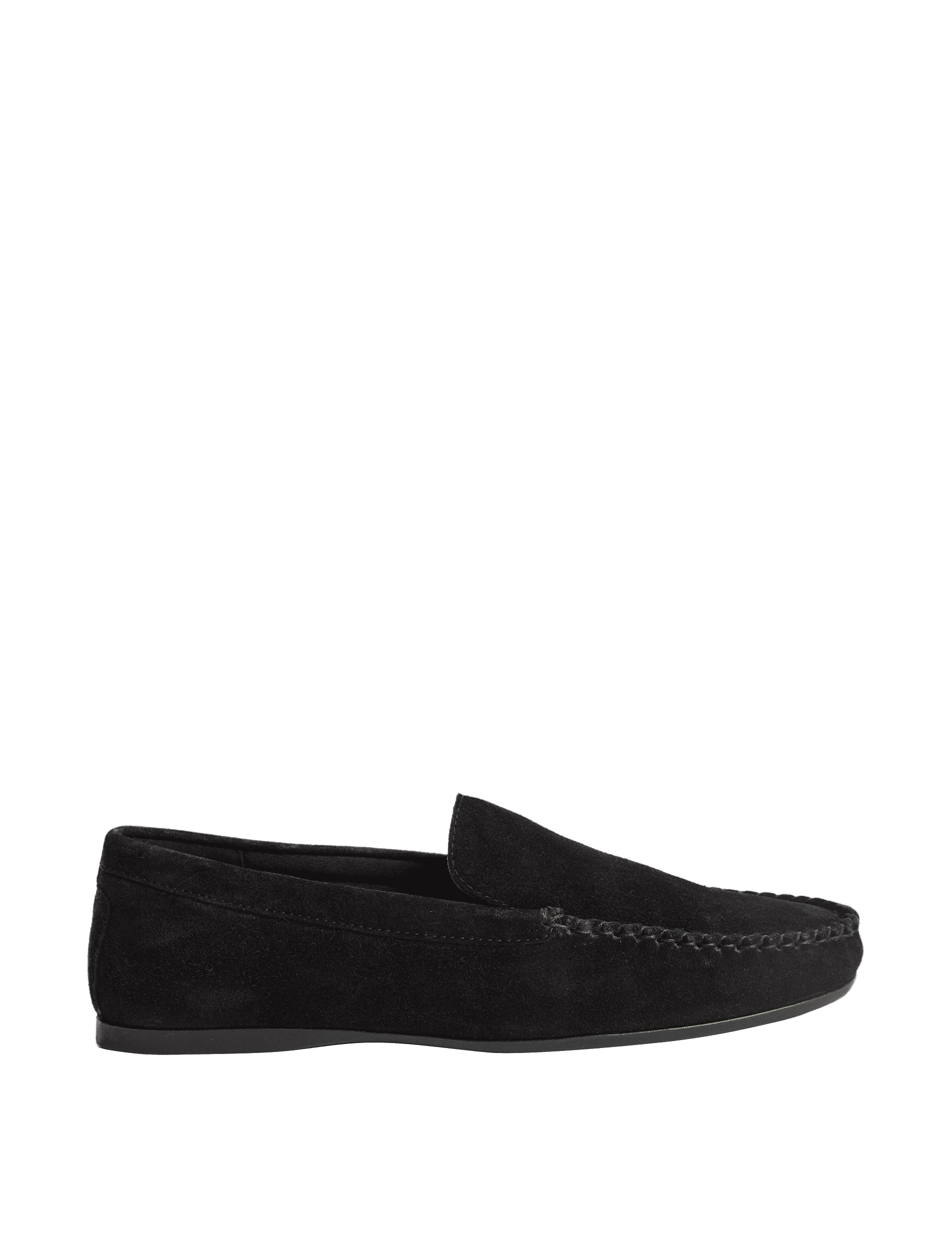 M&S Collection Women's Suede Flat Loafers - 6 - Black, Brown,Black