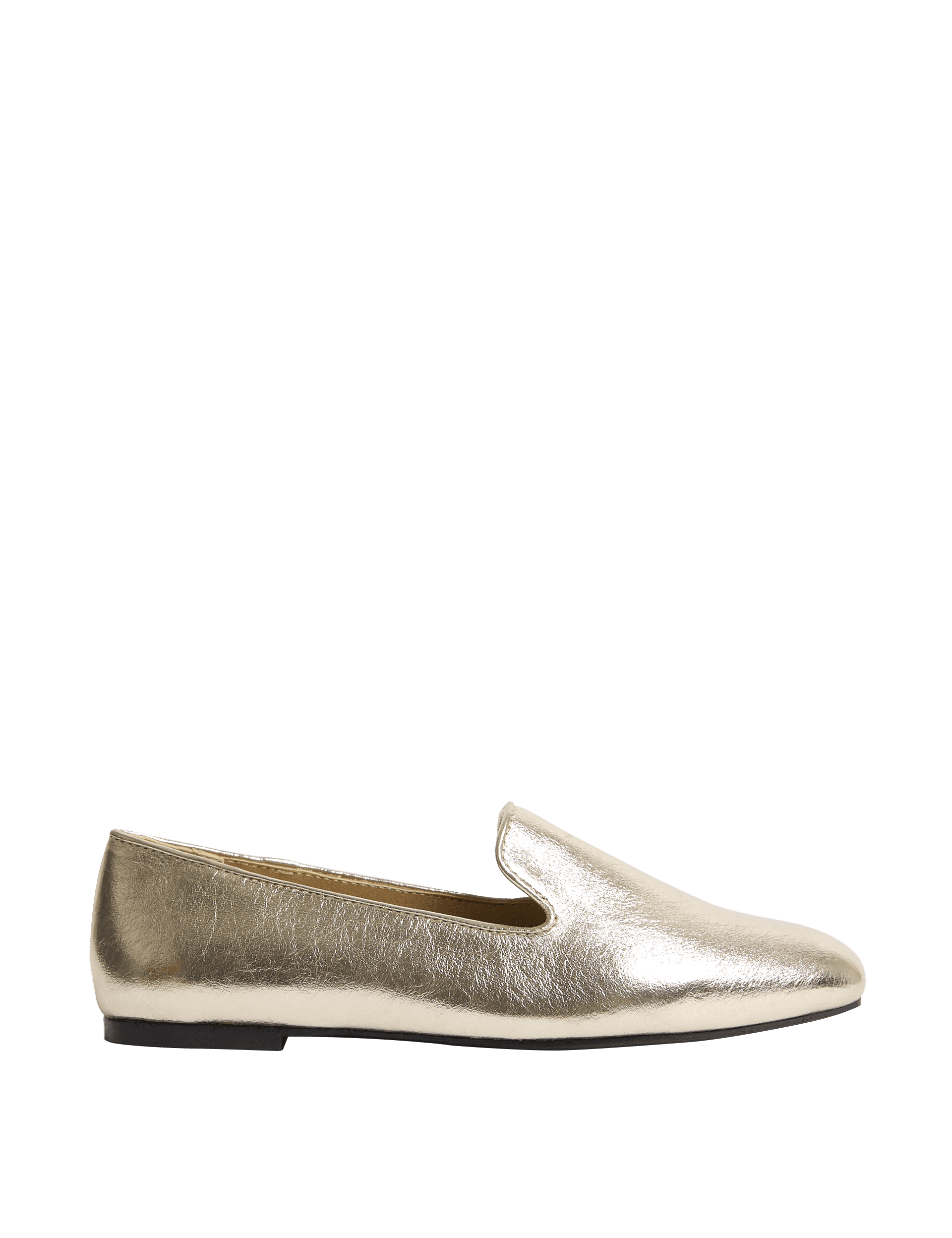 M&S Collection Women's Flat Loafers - 6 - Gold, Brown Mix,Gold