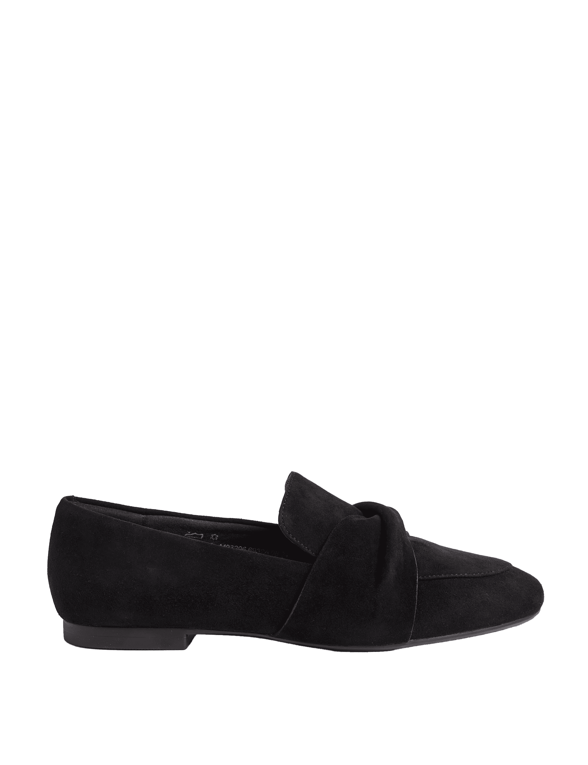 M&S Collection Women's Wide Fit Suede Bow Flatform Loafers - 6 - Black, Black