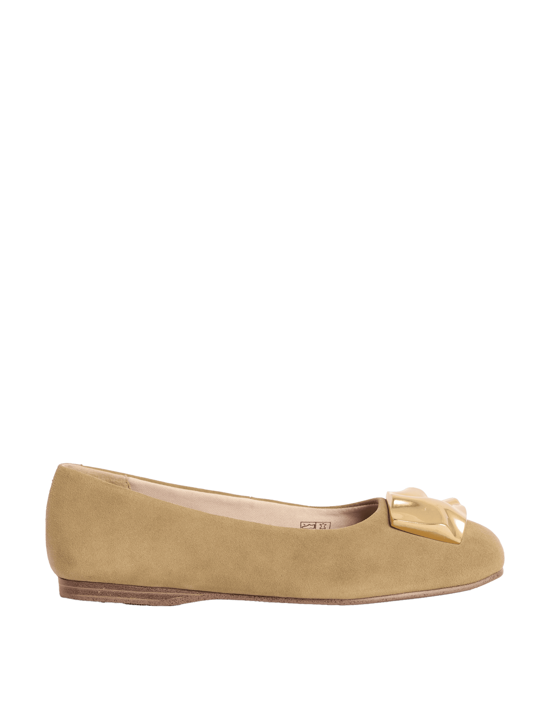 M&S Collection Women's Suede Trim Ballet Pumps - 6 - Khaki, Khaki