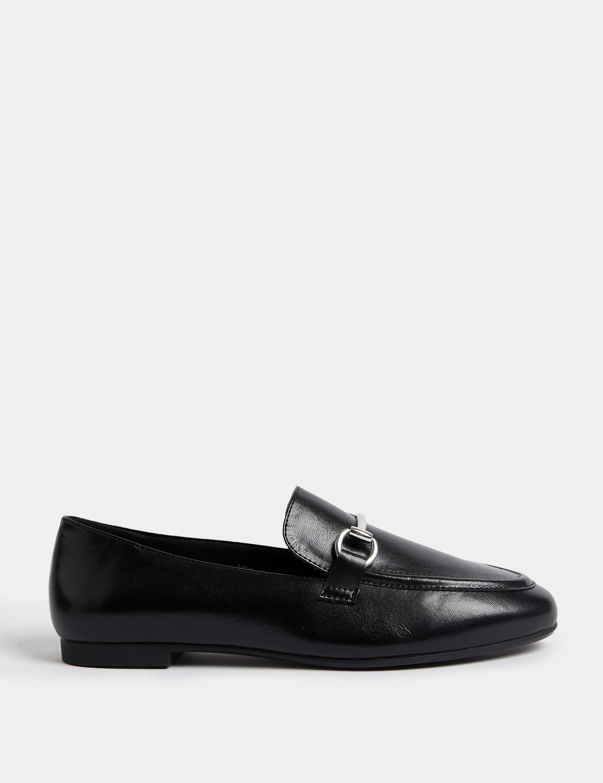 M&S Women's Flat Loafers - 6 - Black, Black,White