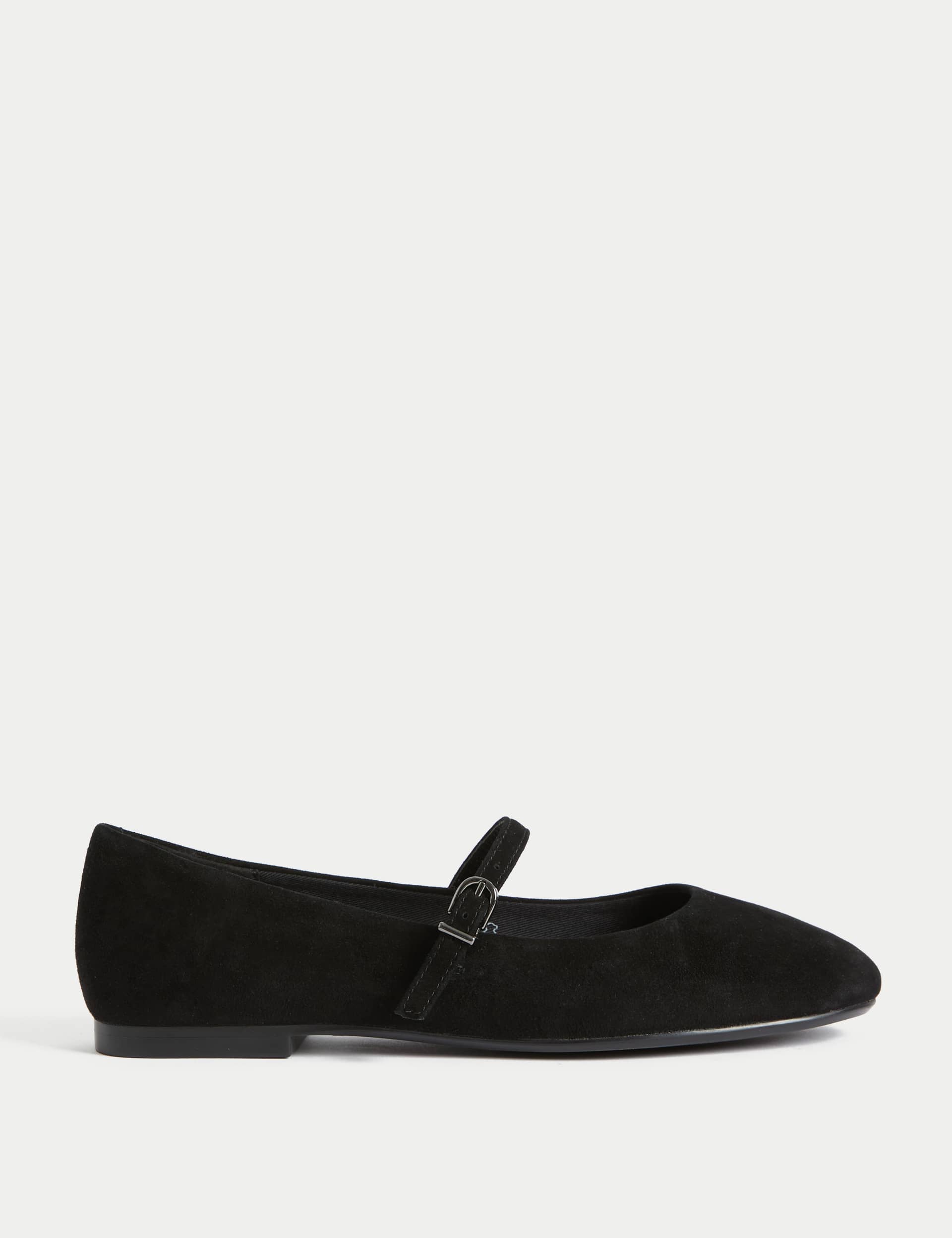 M&S Women's Suede Flat Ballet Pumps