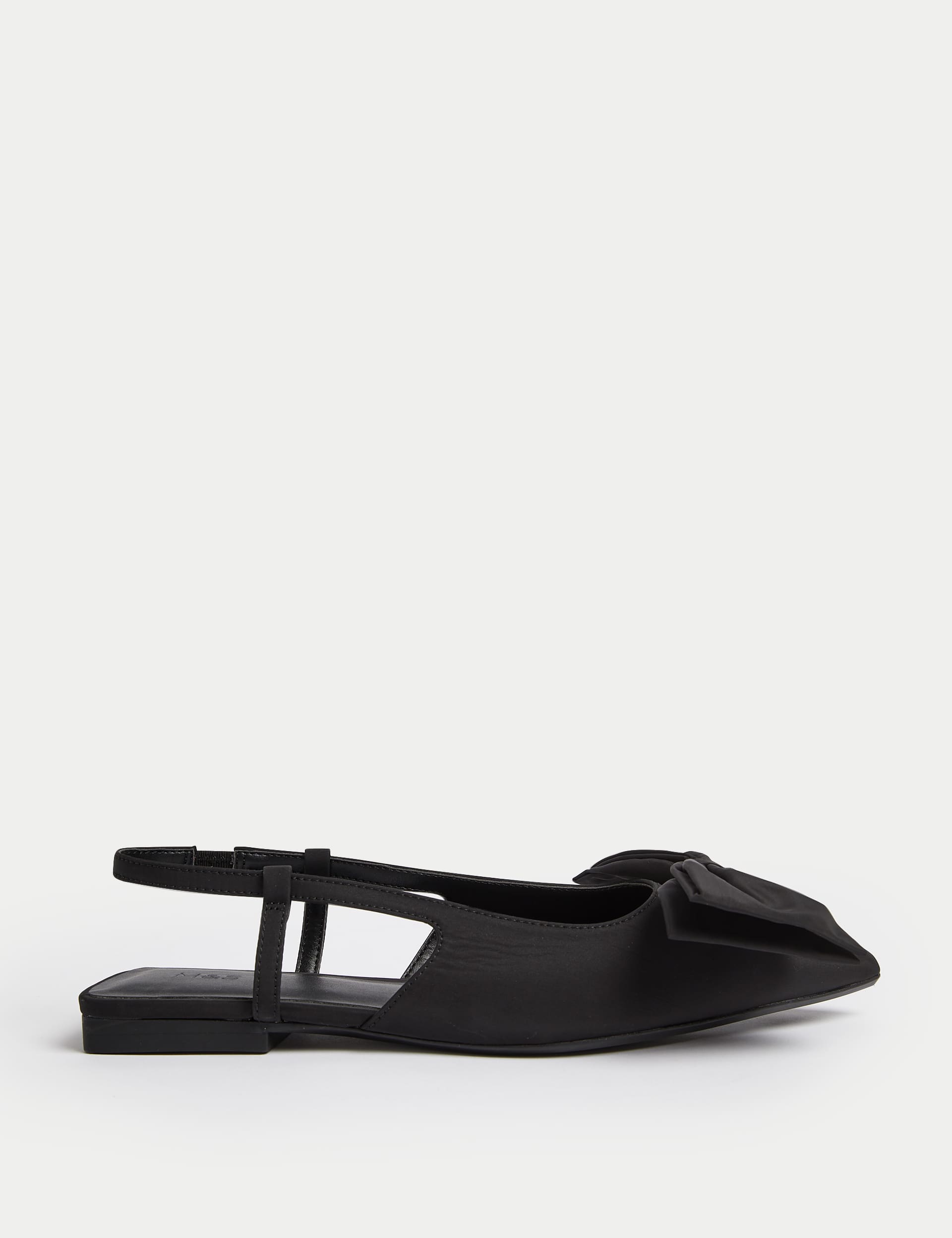 M&S Women's Satin Leopard Print Bow Block Heel Slingback Shoes