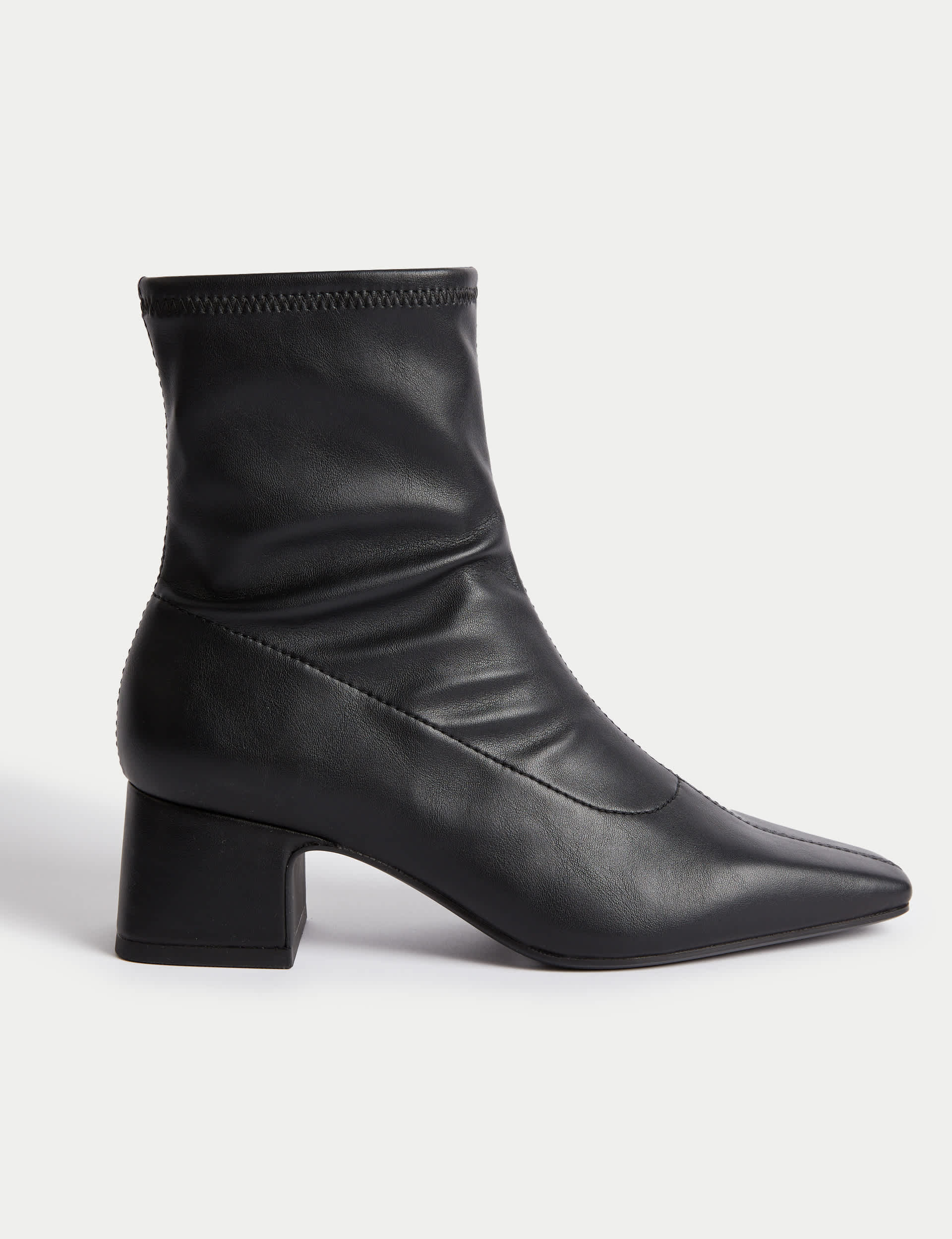 M&S Women's Block Heel Chisel Toe Ankle Boots