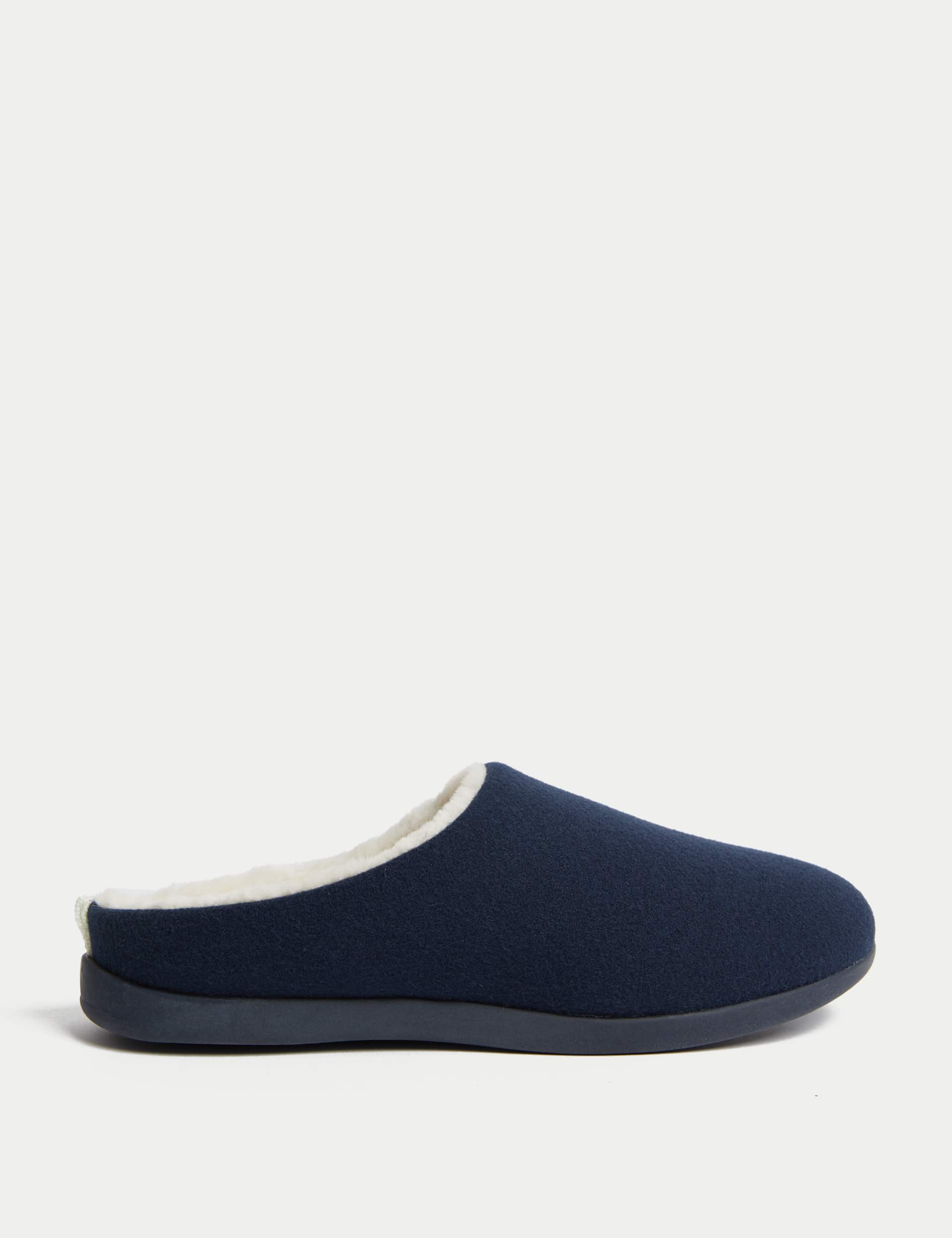 M&S Women's Mule Slippers with Secret Support - 6 - Navy Mix, Grey Mix,Navy Mix