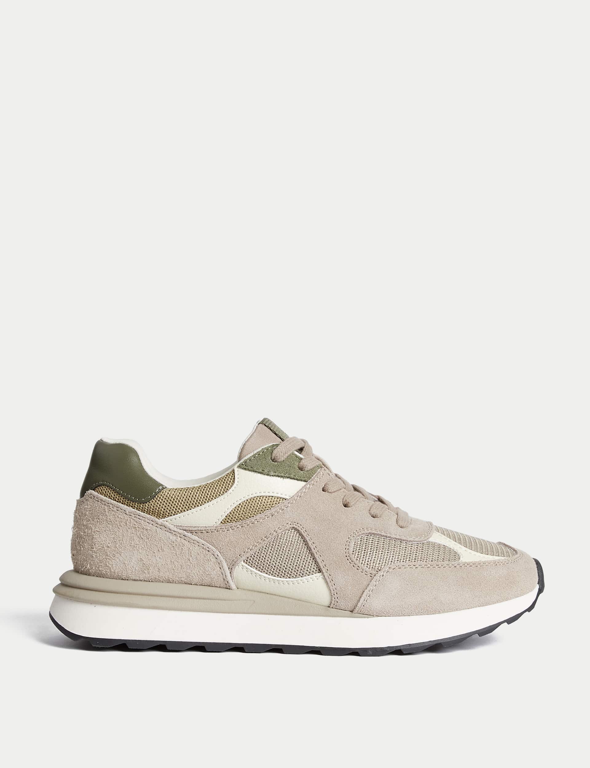 M&S Women's Suede Mesh Detail Trainers