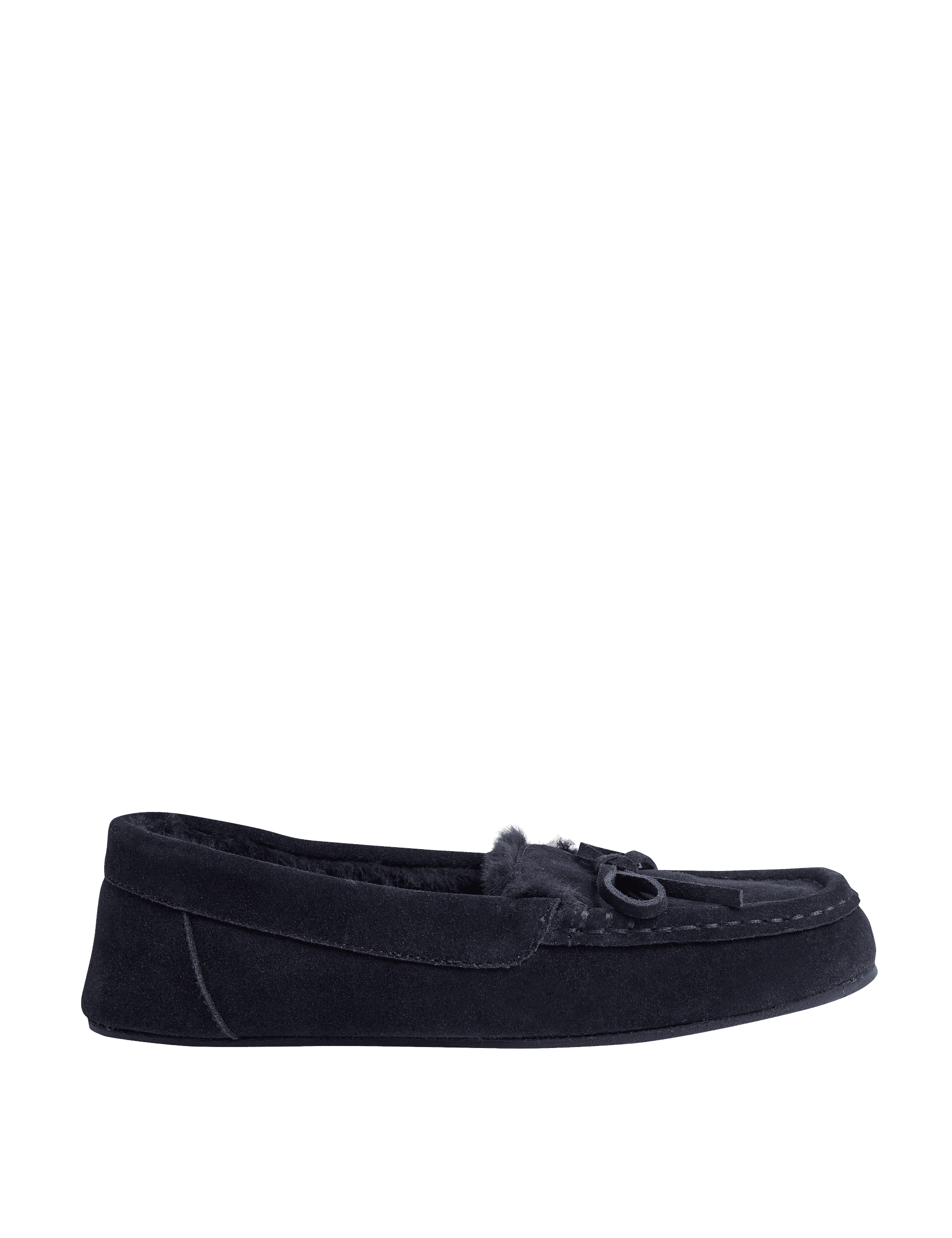 M&S Collection Women's Suede Moccasin Slippers - 6 - Midnight Navy, Mink,Dark Sage,Midnight Navy