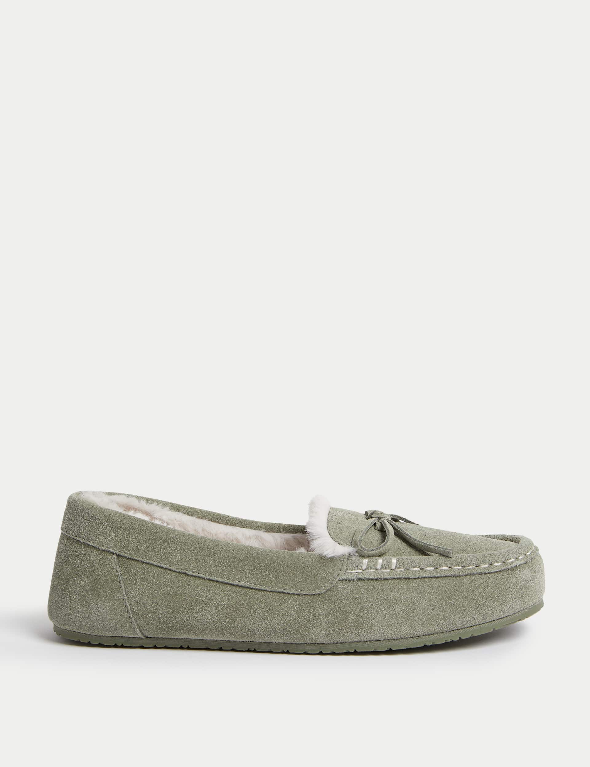 M&S Women's Suede Moccasin Slippers