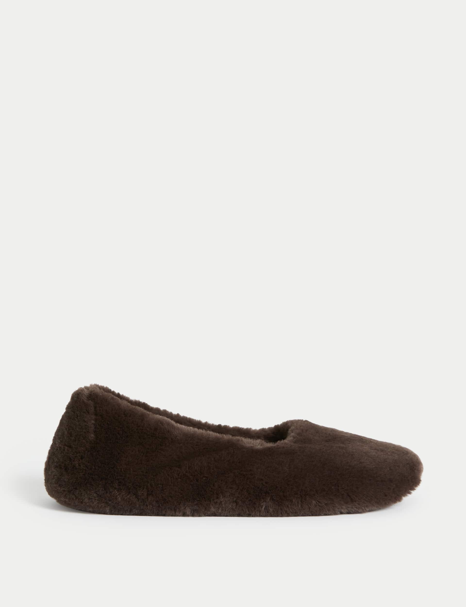 M&S Women's Faux Fur Ballerina Slippers