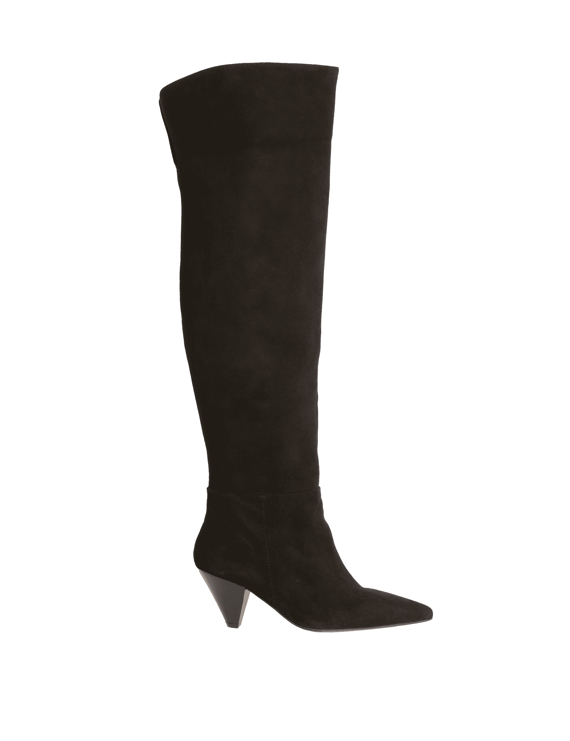 Autograph Women's Suede Ruched Kitten Heel Knee High Boots - 6 - Black, Black,Taupe