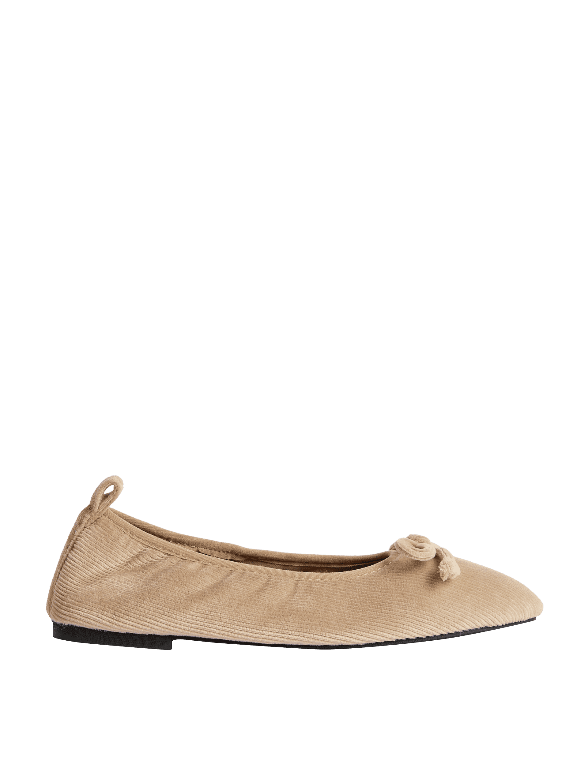 M&S Collection Women's Bow Ballerina Slippers - 6 - Camel, Black,Camel