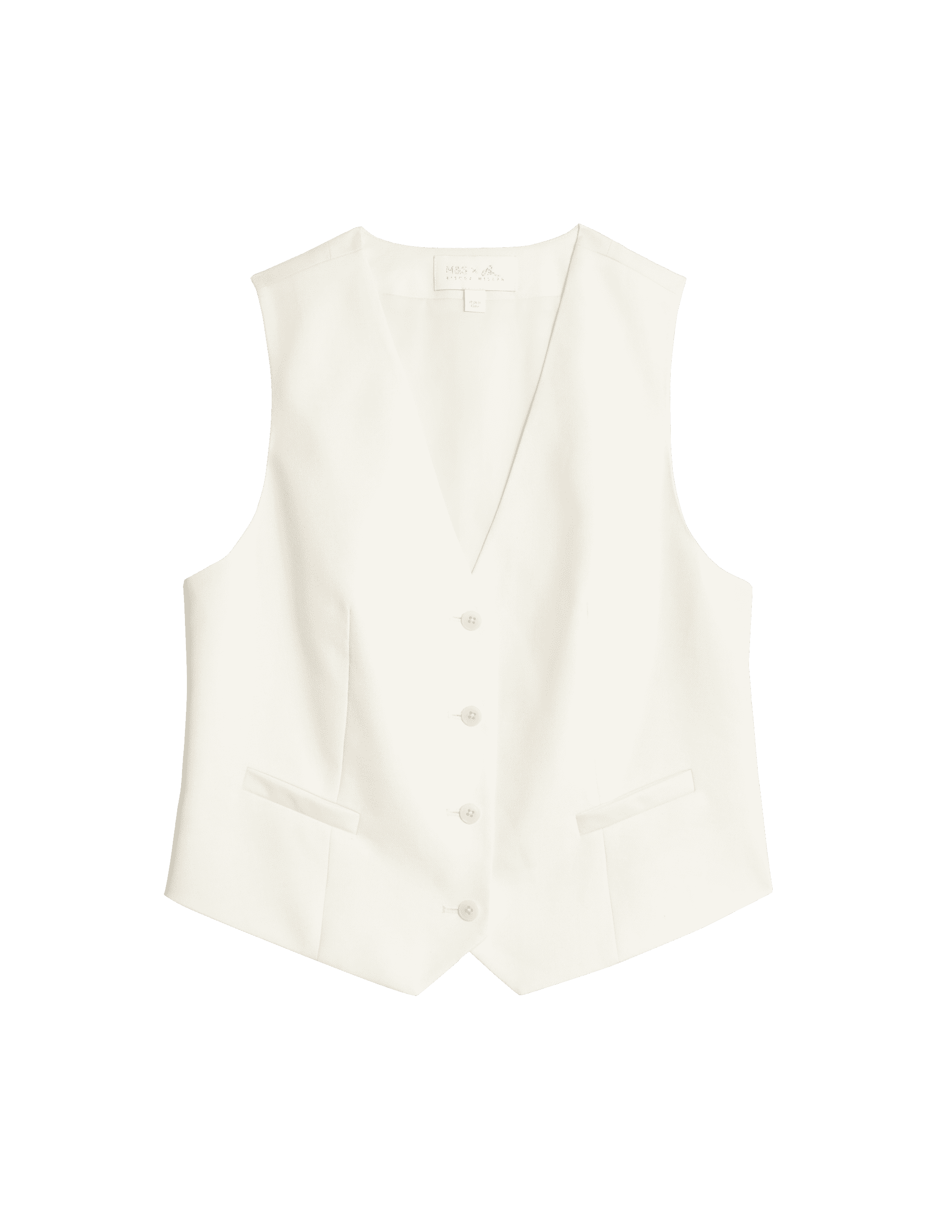 M&S X Sienna Miller Women's Wool-Blend Waistcoat - 10 - Ivory, Ivory