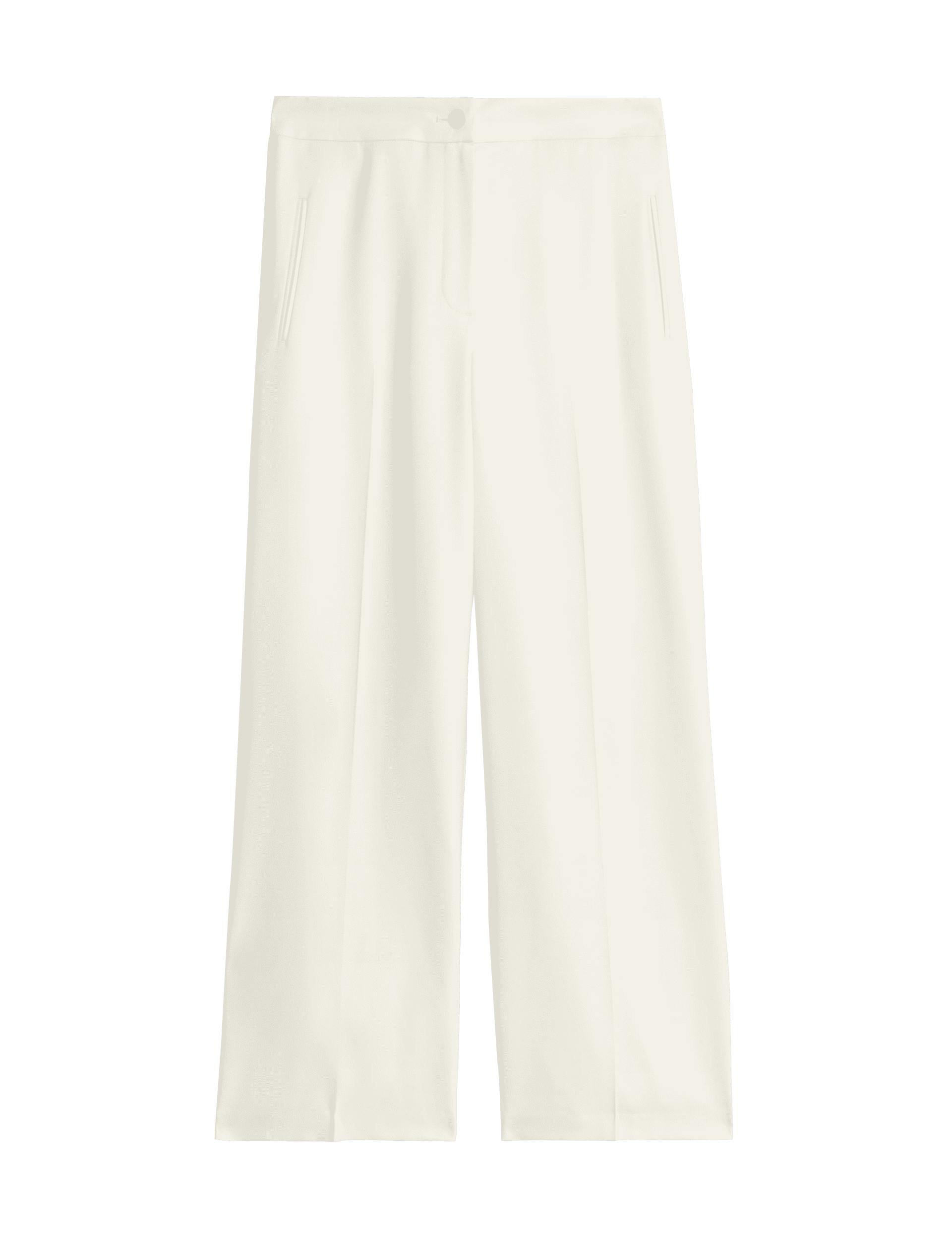 M&S X Sienna Miller Women's Wool-Blend Trousers - 10SHT - Ivory, Ivory