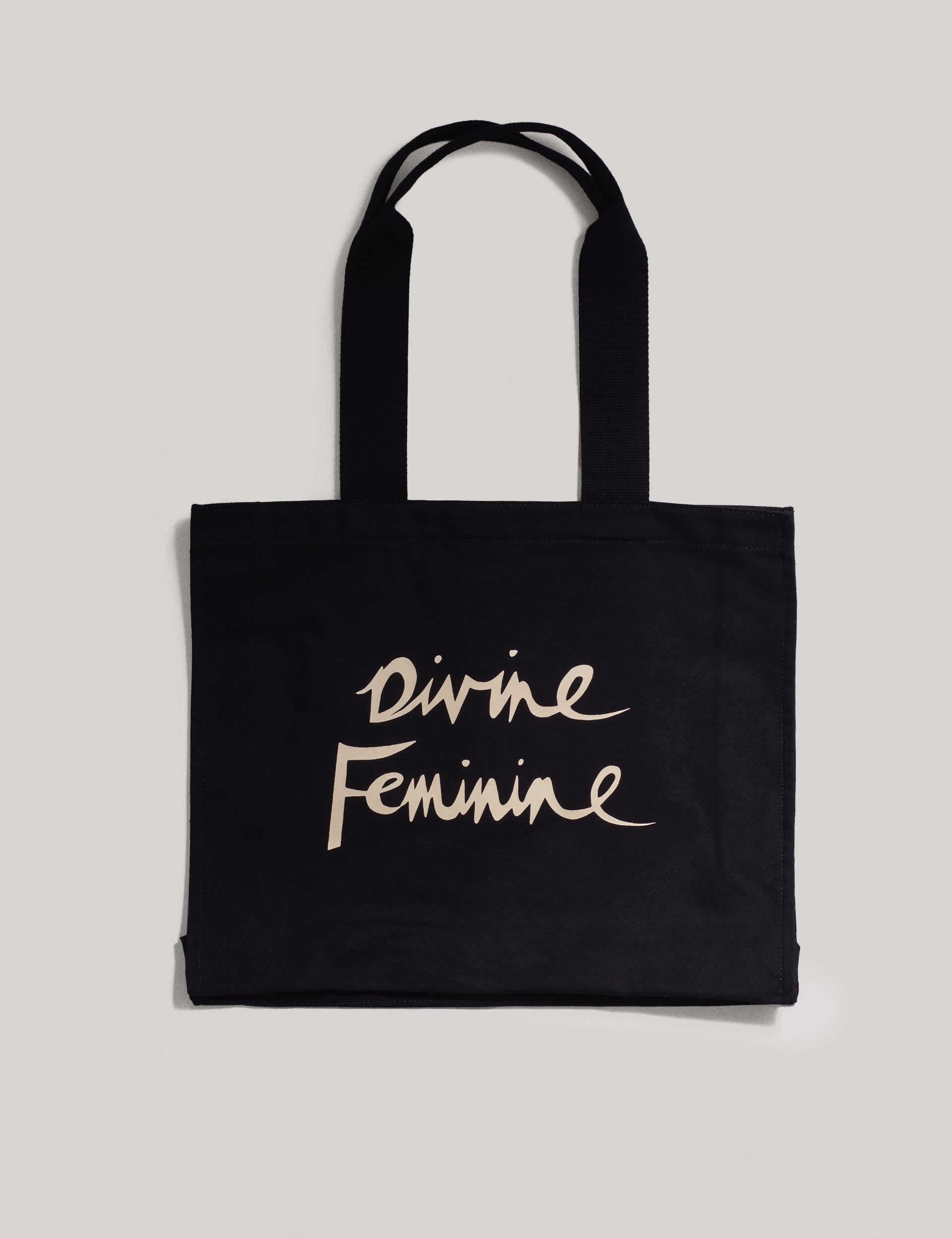 M&S X Bella Freud Women's Divine Feminine Pure Cotton Canvas Tote Bag - Black, Black