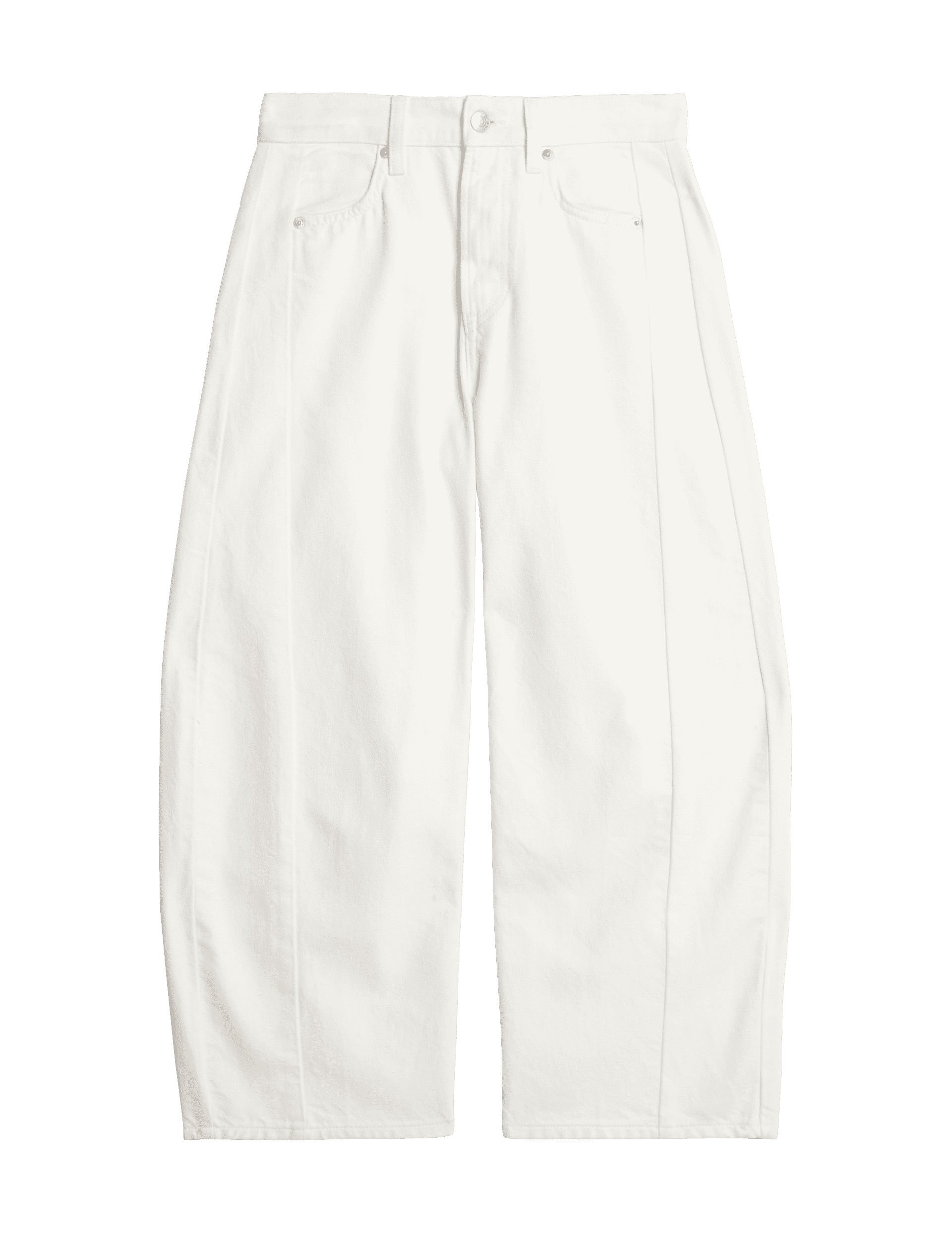 M&S X Sienna Miller Women's Barrel-Leg Jeans - 8SHT - Ivory, Ivory