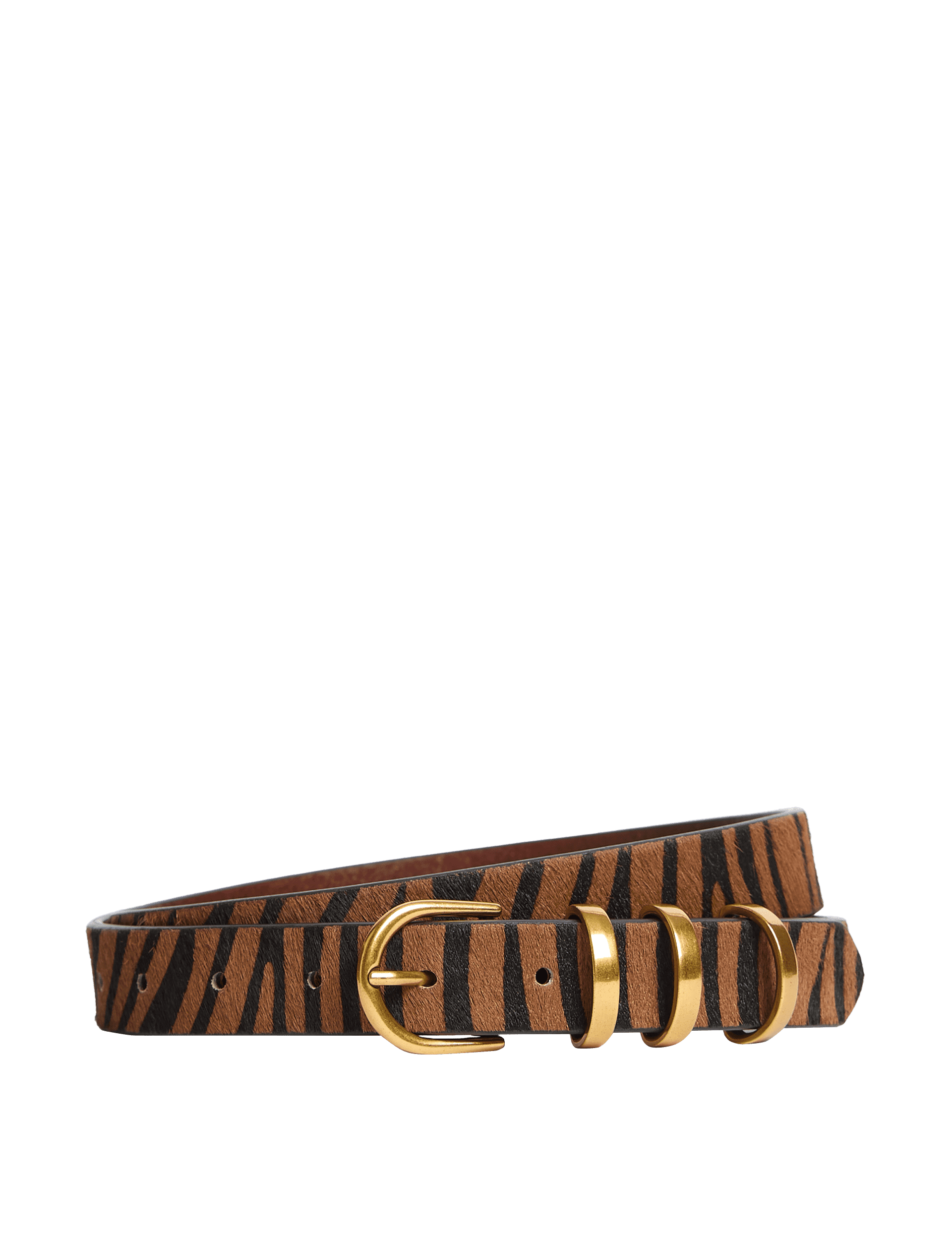 M&S X Sienna Miller Women's Animal-Print Leather Belt - XS - Brown Mix, Brown Mix