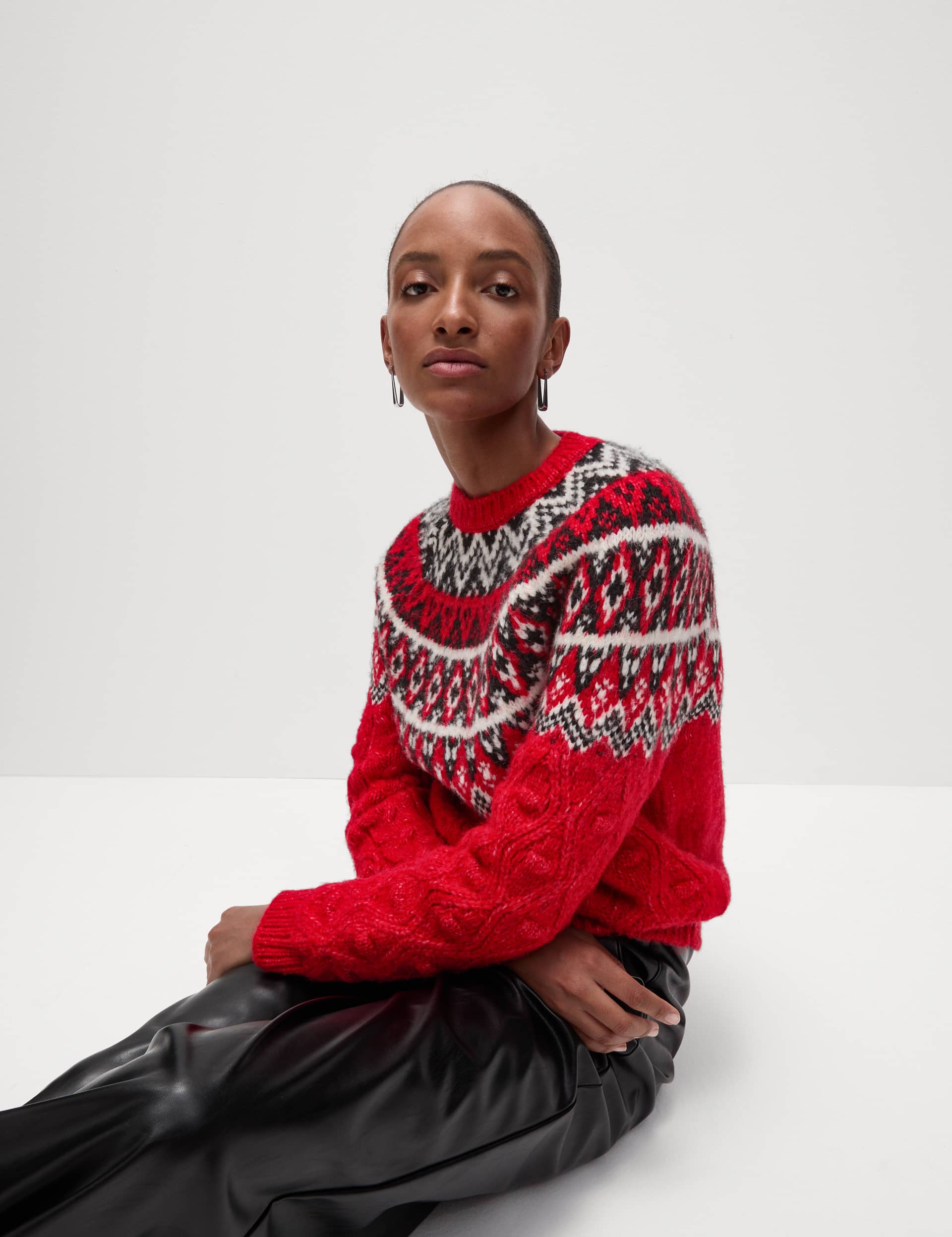 M&S Women's Fairisle Crew Neck Jumper