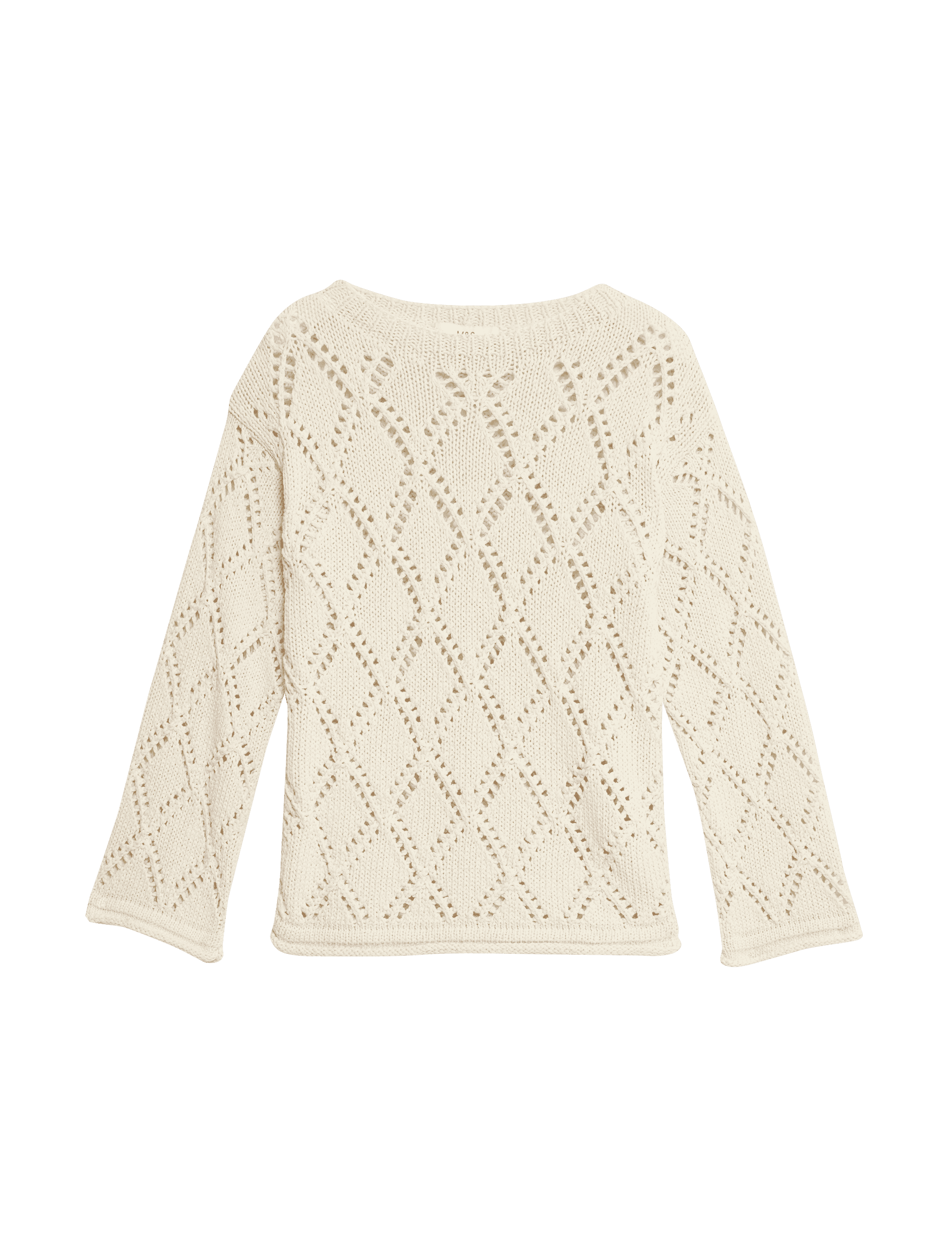 M&S Collection Women's Cotton Blend Textured Jumper - Natural, Buttercup,Natural