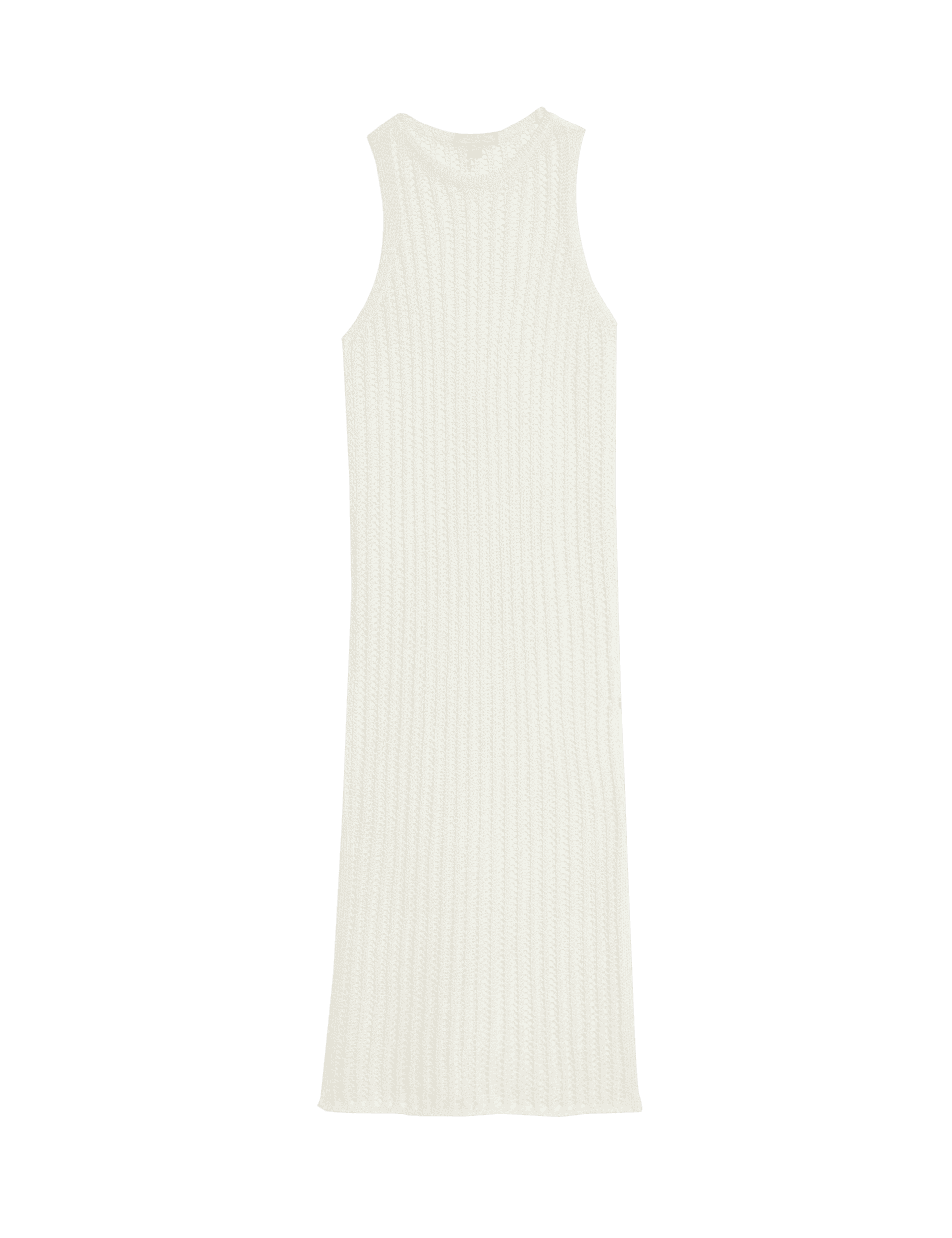 M&S Collection Women's Textured Openstitch Midi Knitted Dress - Ivory, Tomato,Ivory