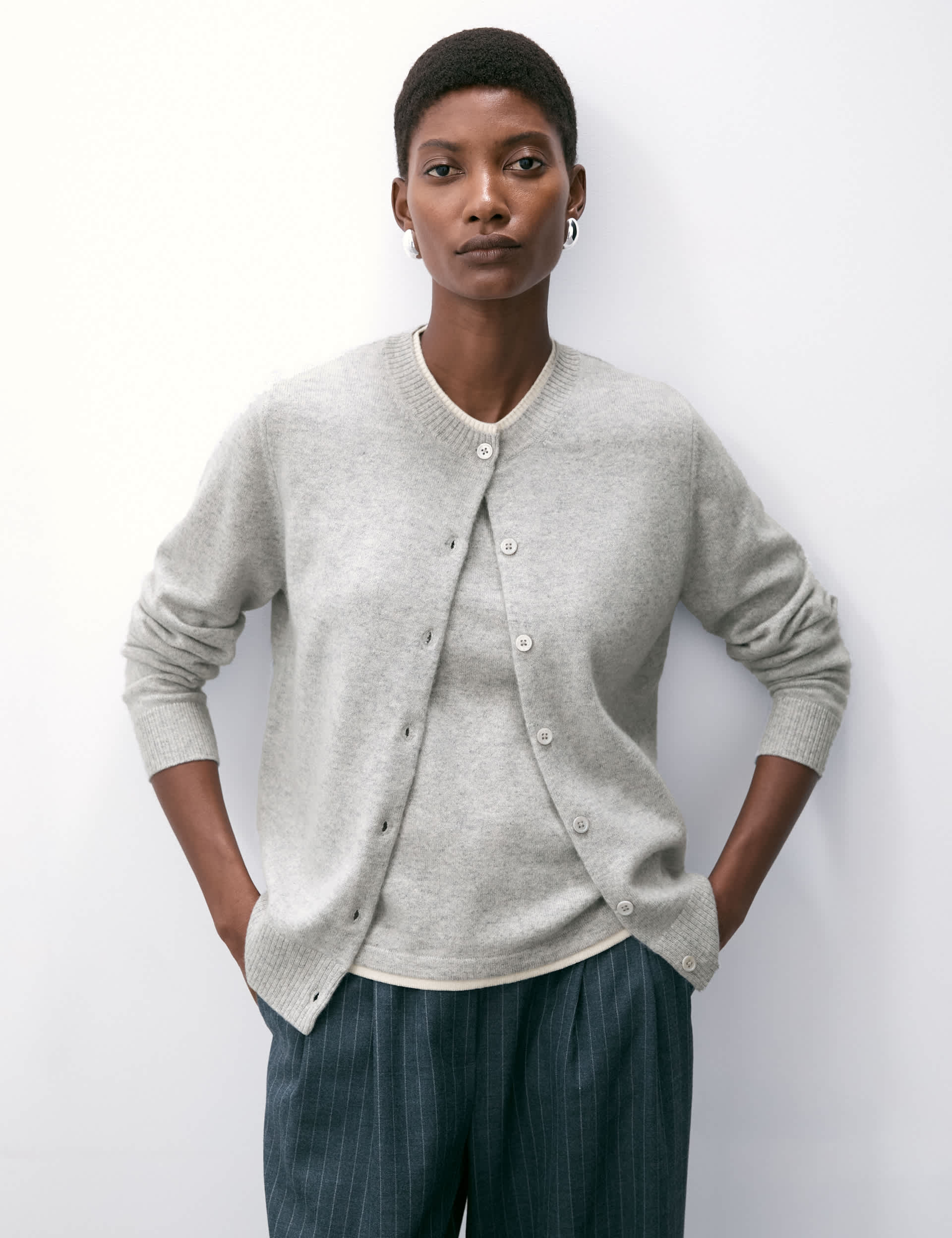 Autograph Women's Pure Cashmere Tipped Detail Cardigan