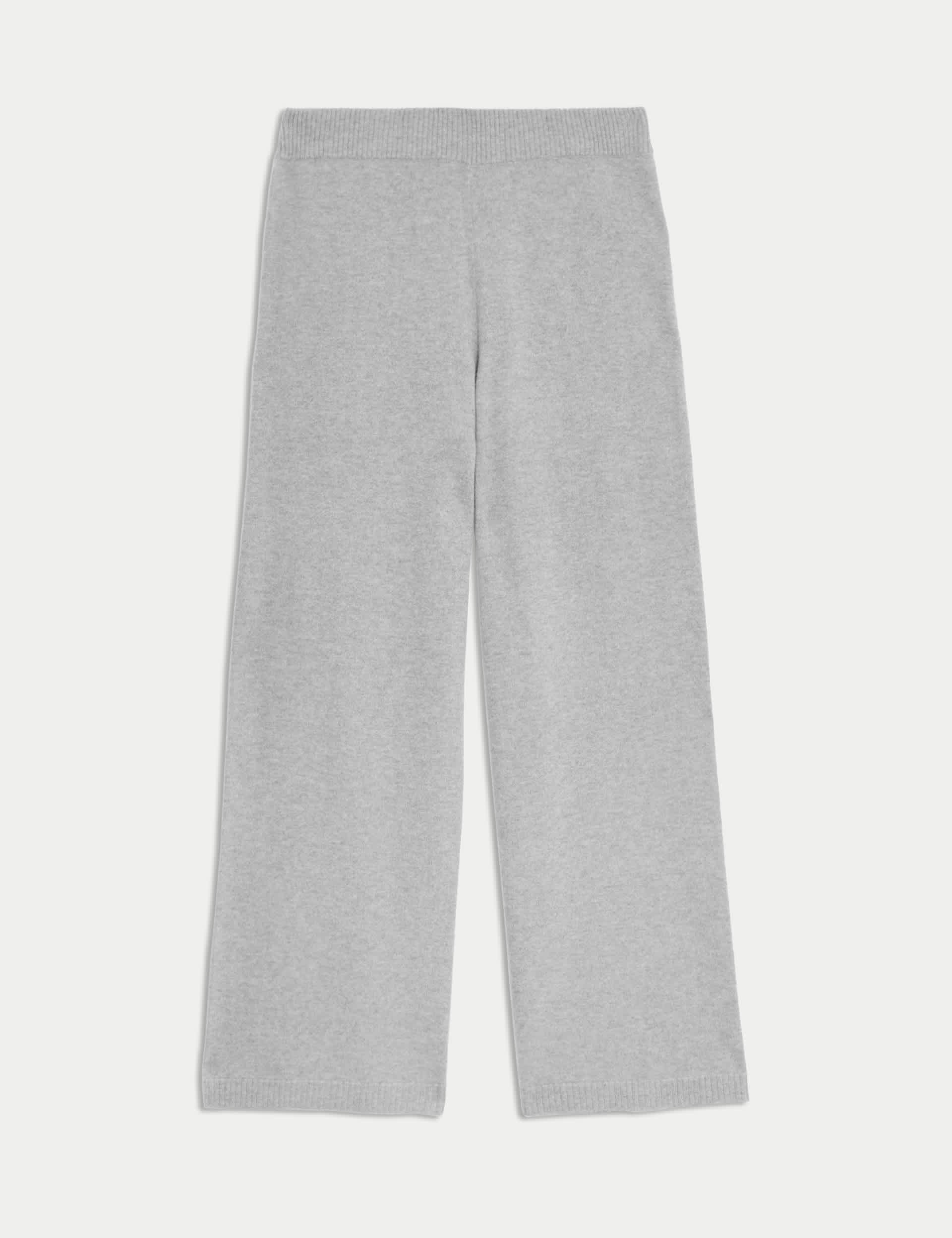 Autograph Women's Pure Cashmere Wide Leg Trousers - Grey, Grey,Neutral