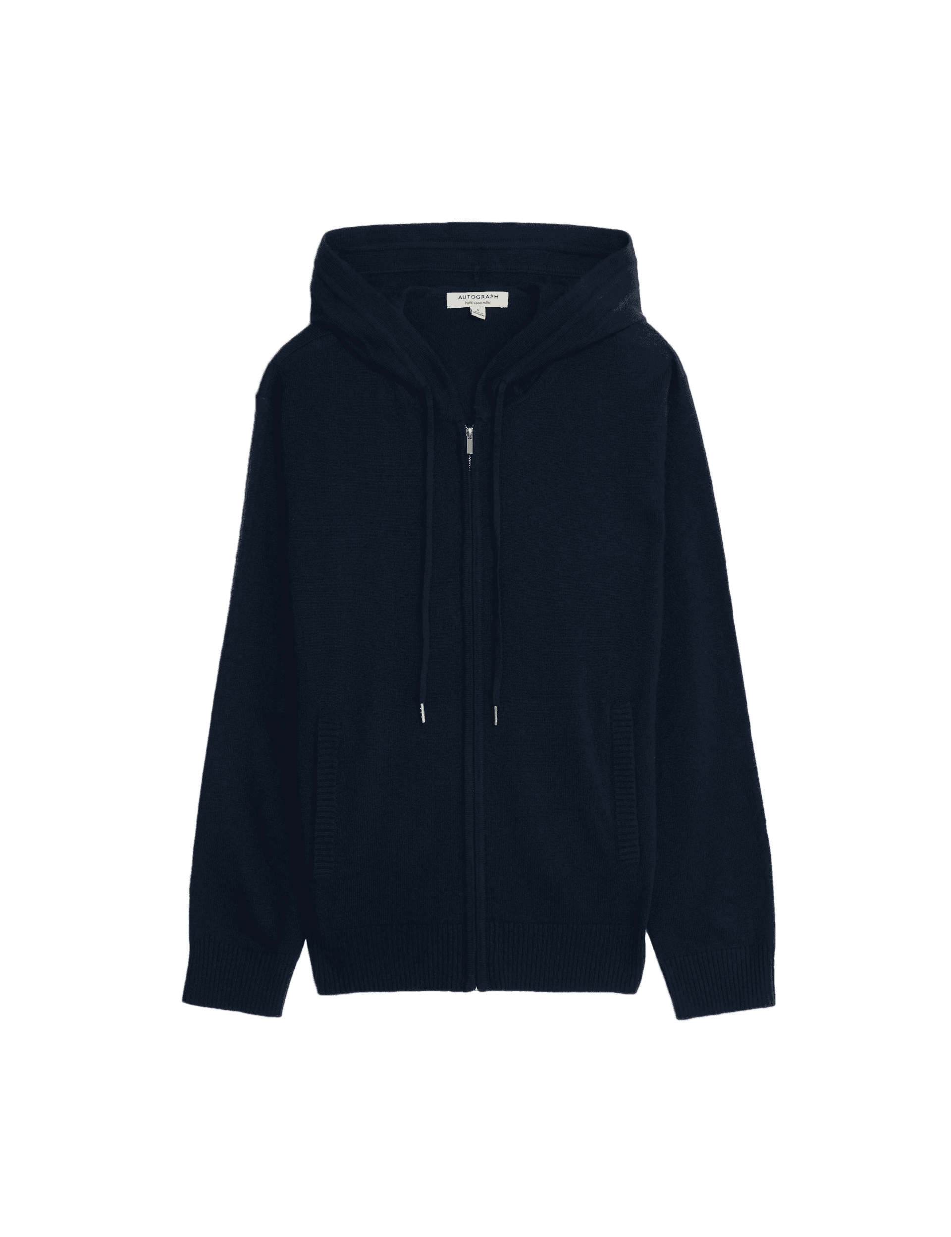 Autograph Women's Pure Cashmere Zip Up Hoodie - Navy, Black,Dark Grey,Navy,Cappuccino