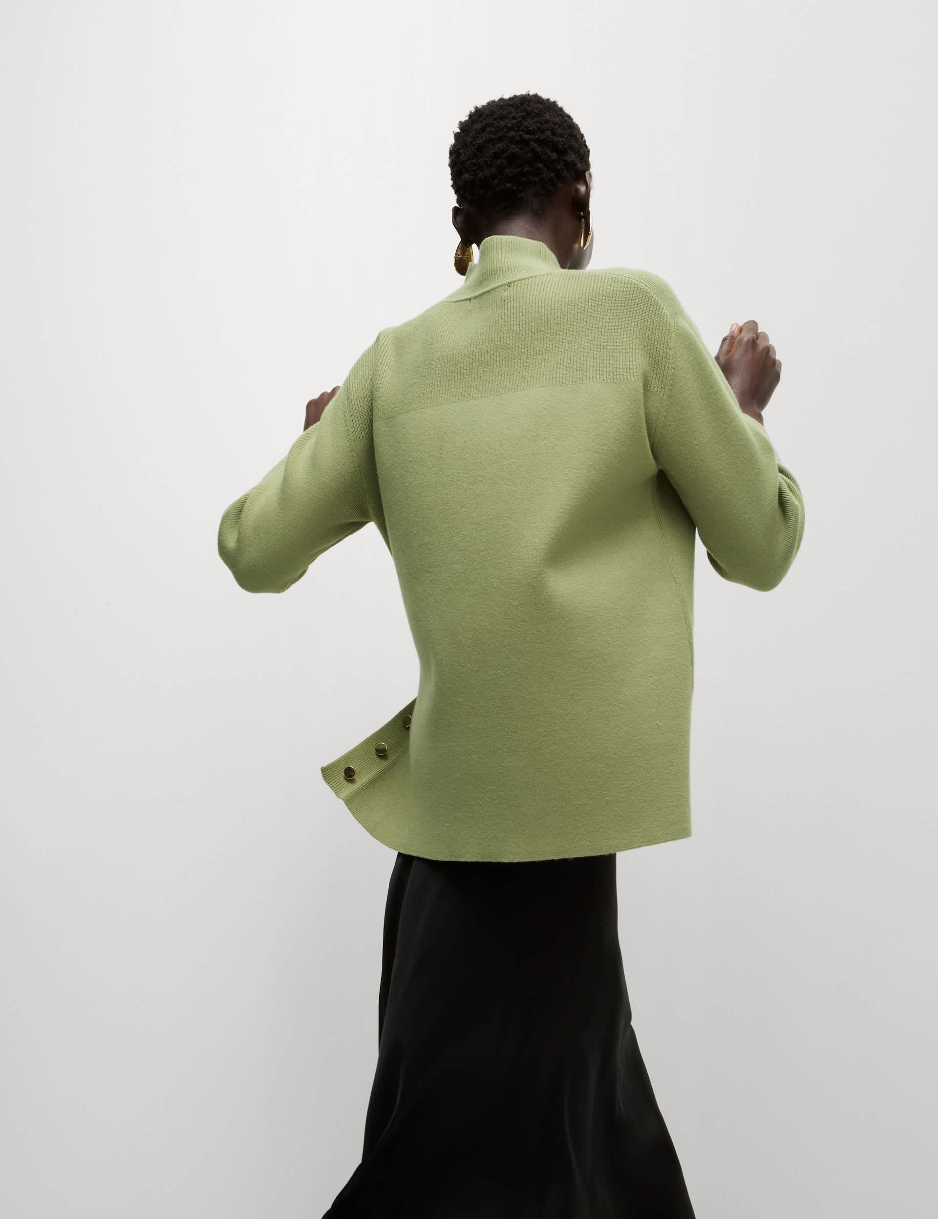 M&S Women's Soft Touch Textured Funnel Neck Jumper