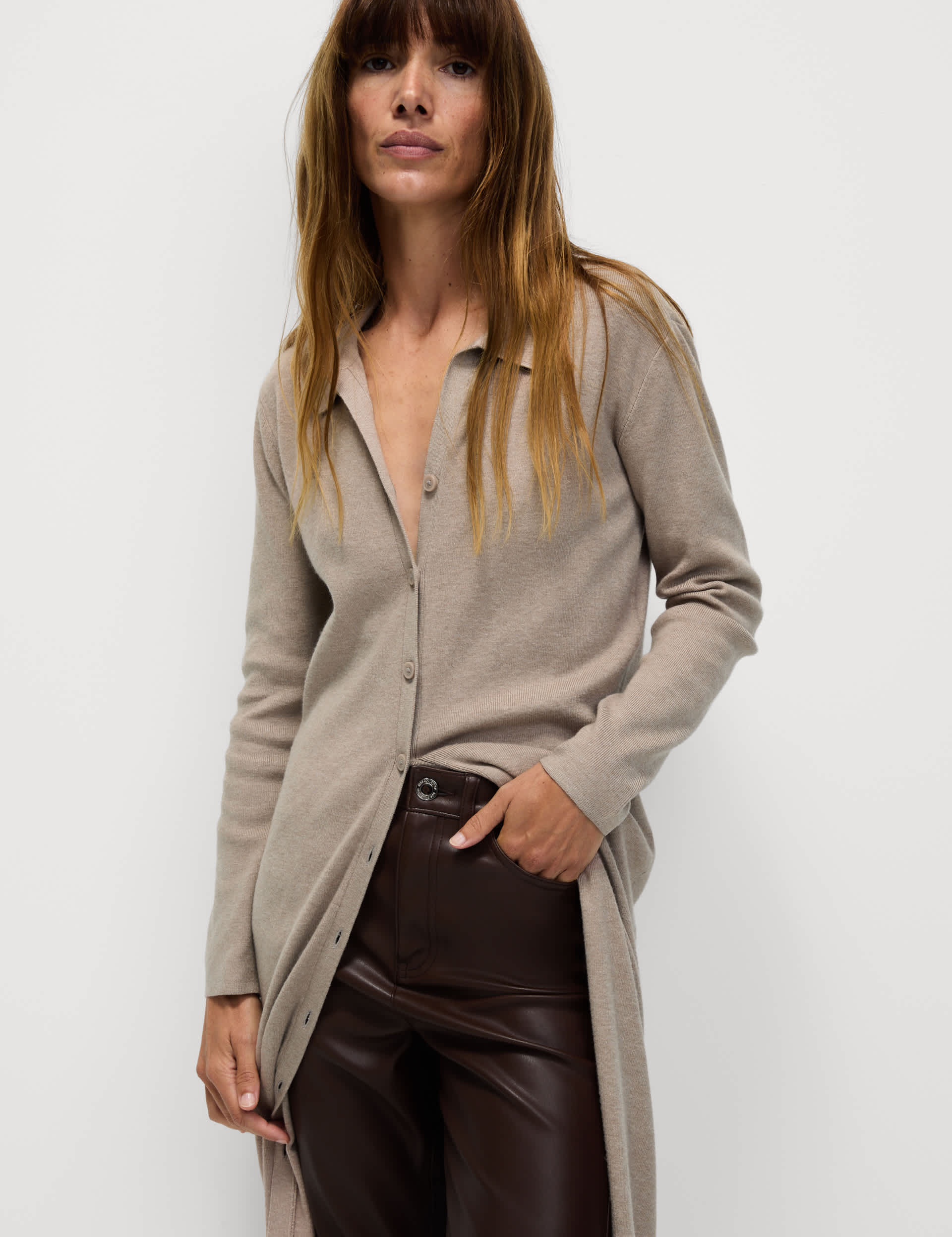 M&S Women's Soft Touch Button Through Midaxi Dress