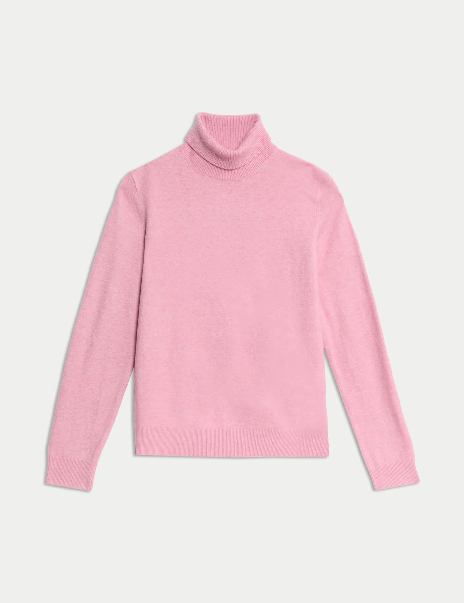 M&S Collection Women's Air-Yarn Roll Neck Jumper - Rose Pink, Buttercup,Rose Pink,Pink Shell,Fresh B