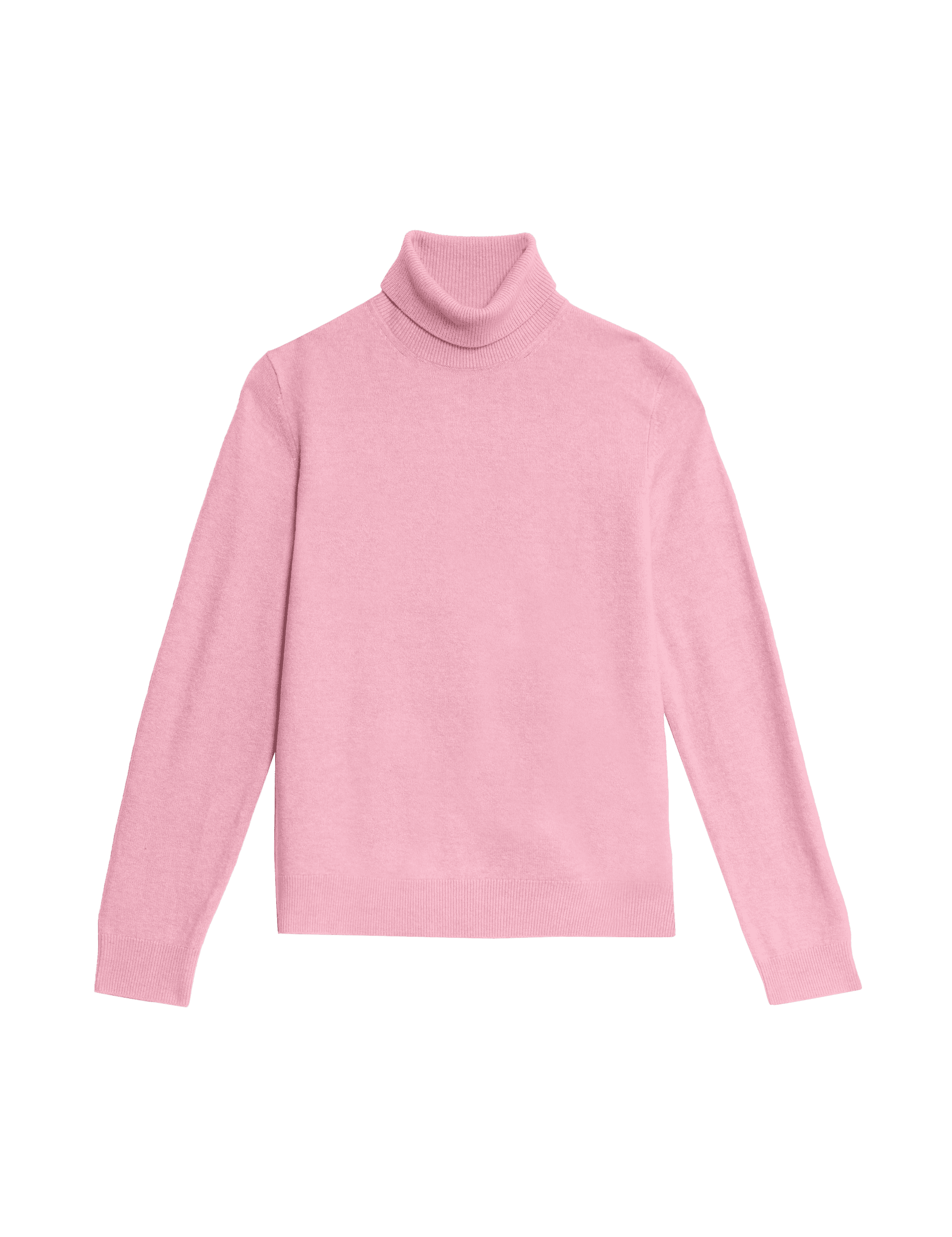 M&S Collection Women's Air-Yarn Roll Neck Jumper - Rose Pink, Buttercup,Rose Pink,Pink Shell,Fresh B