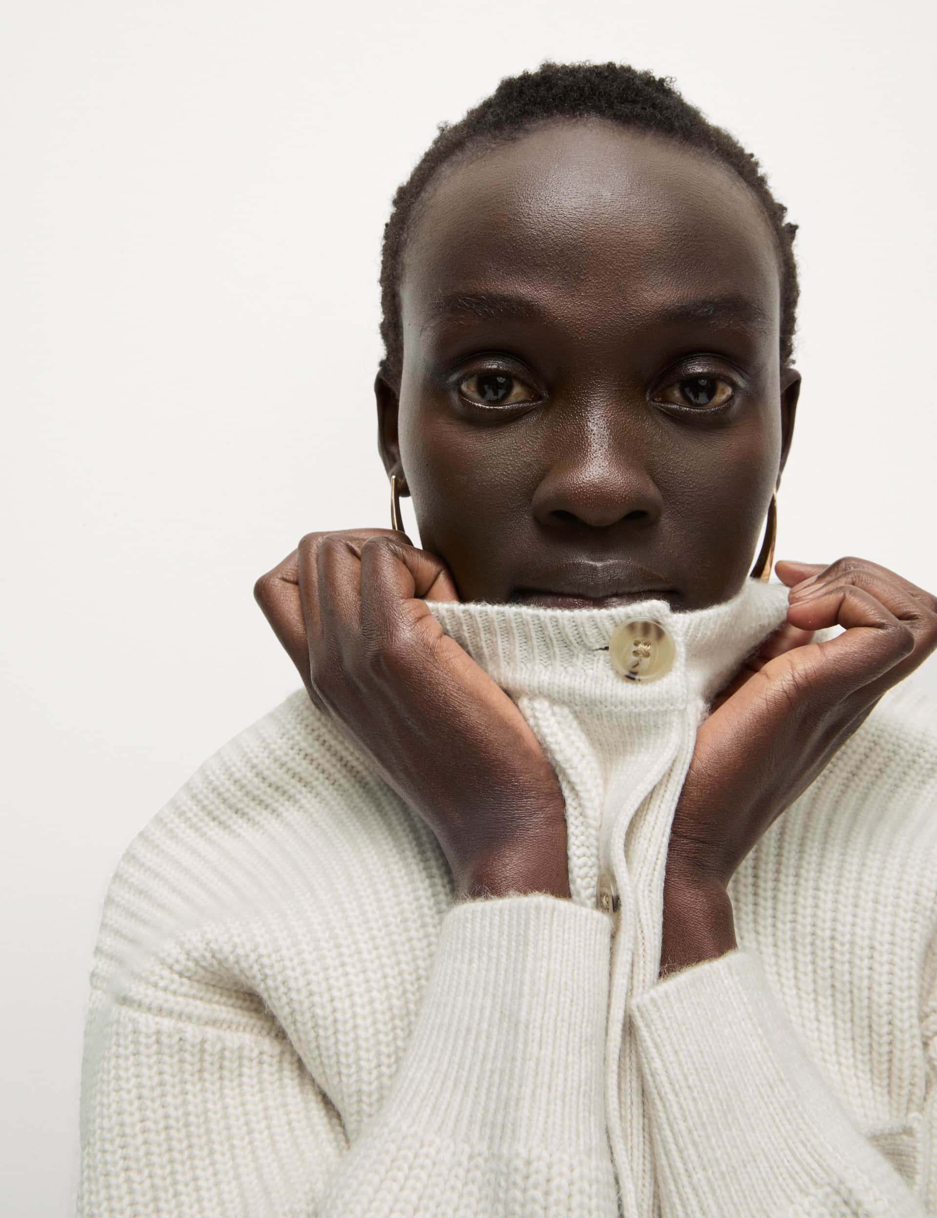 M&S Women's Ribbed Button Front Cardigan