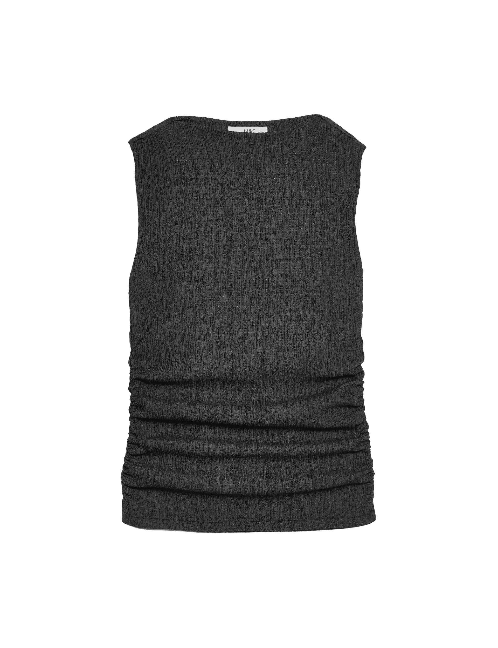 M&S Collection Women's Textured High Neck Top - 12 - Black, Black