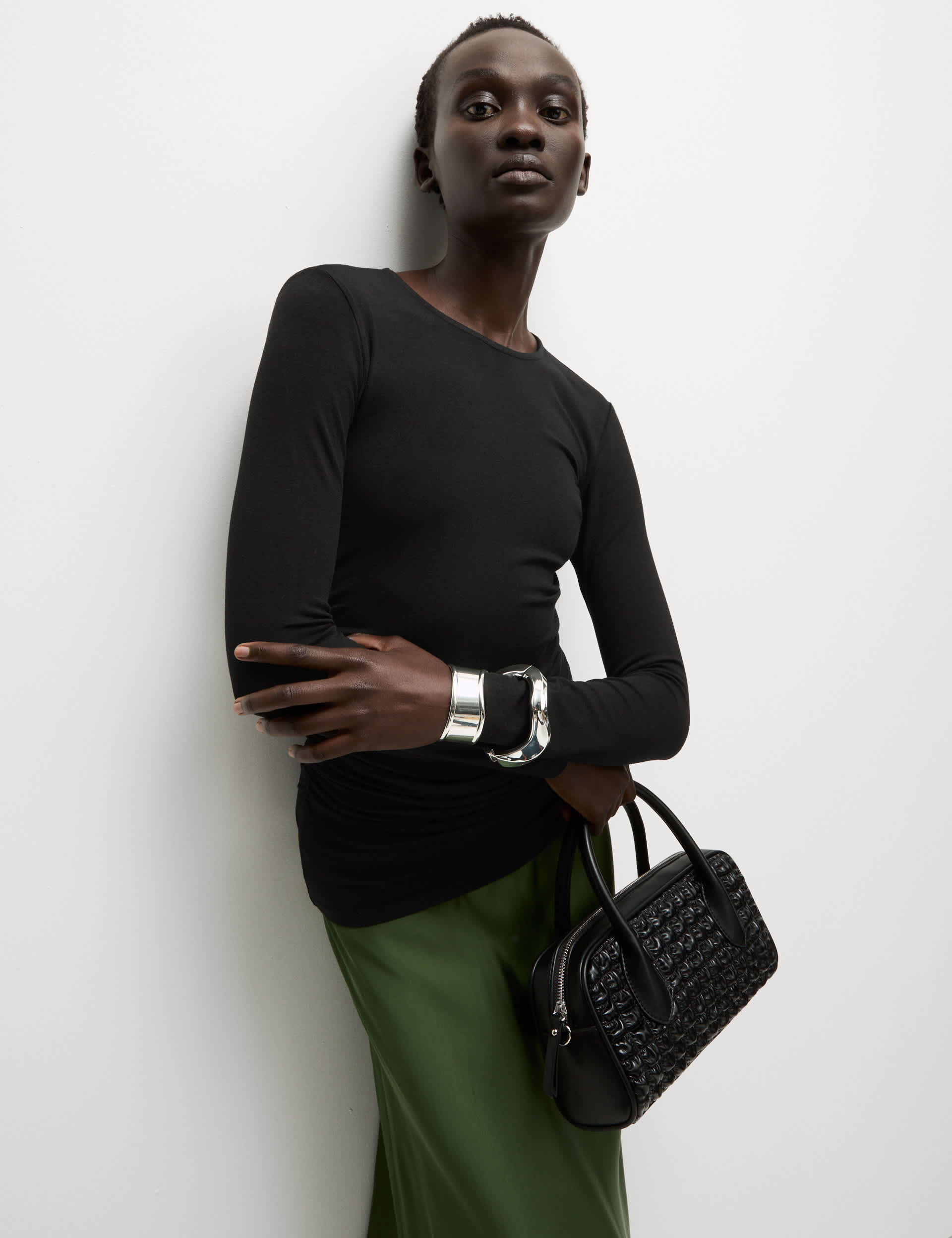 M&S Women's Ruched Side Crew Neck Top