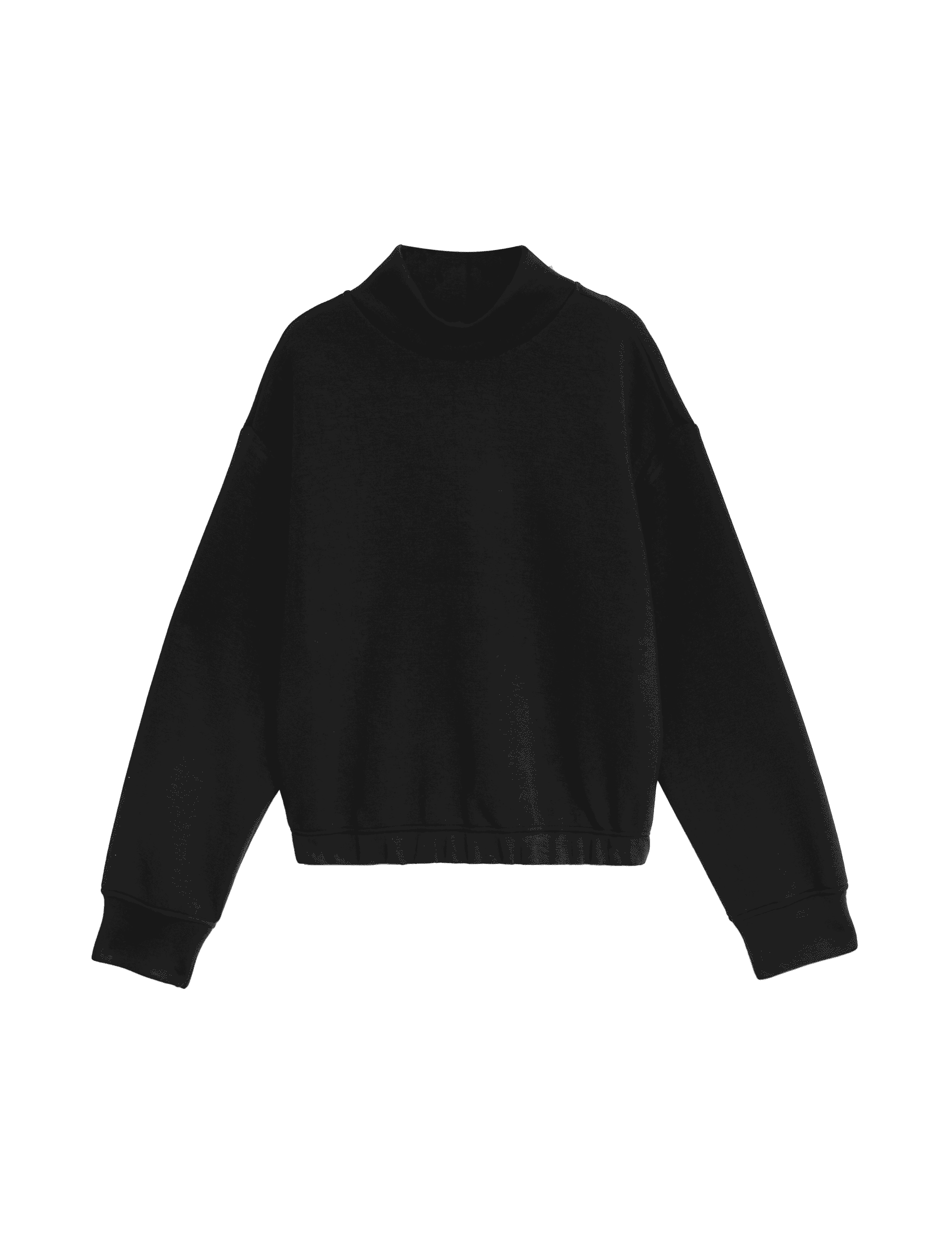 M&S Collection Women's High Neck Sweatshirt - M - Black, Black,Ecru