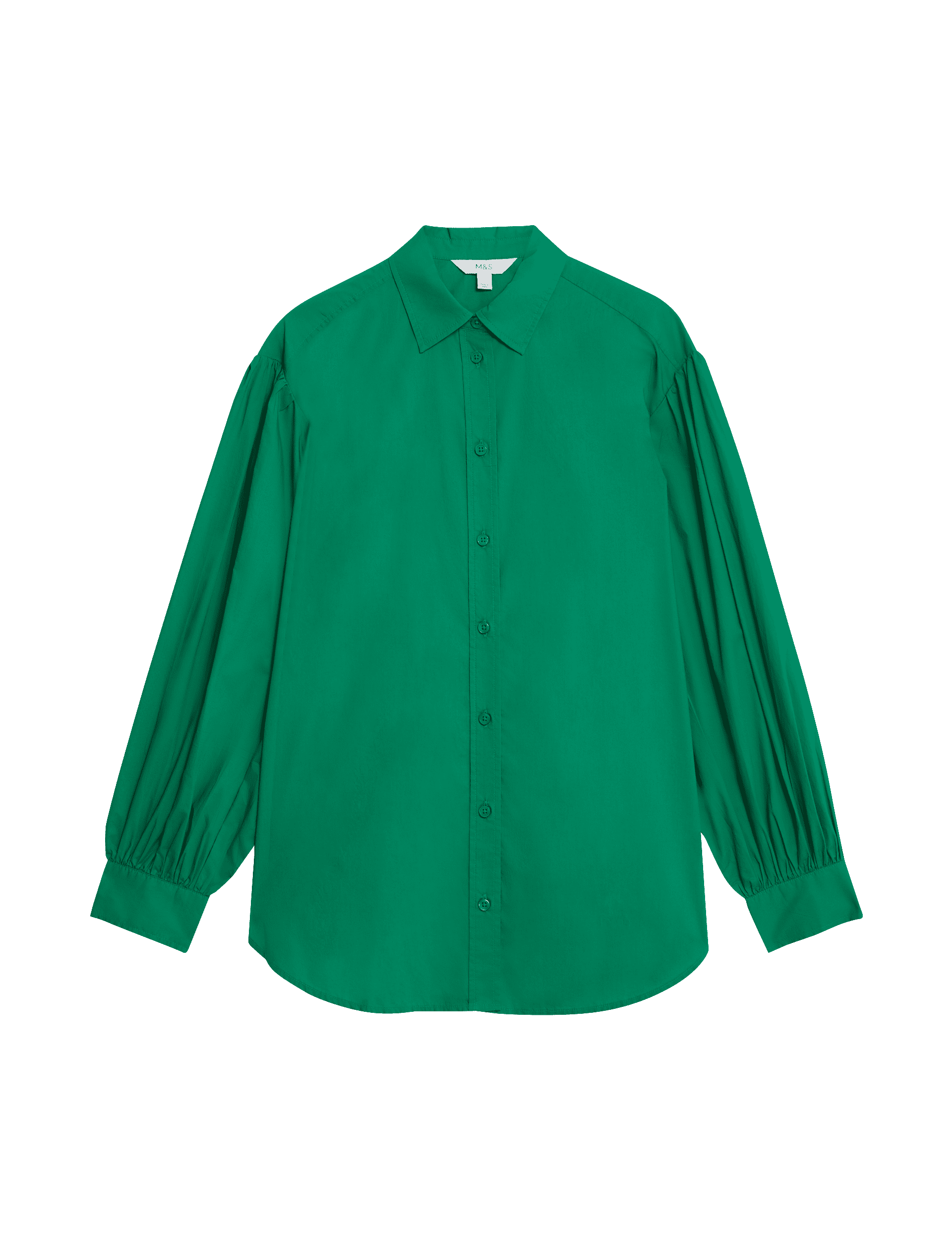 M&S Collection Women's Pure Cotton Oversized Shirt - 16REG - Bright Green, Bright Green