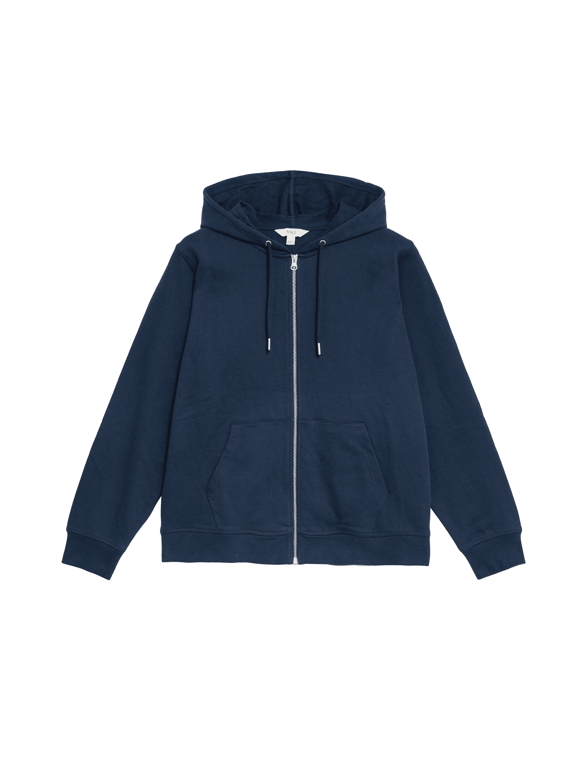 M&S Collection Women's Pure Cotton Zip Up Hoodie - M - Navy, Navy