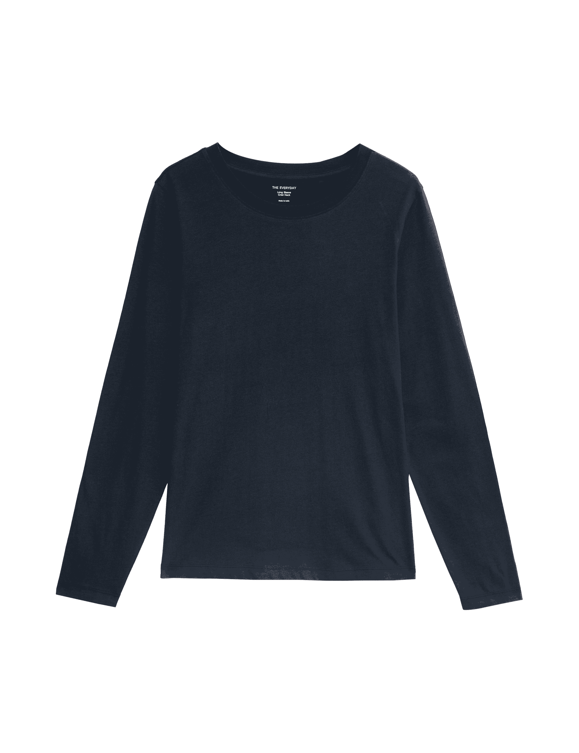 M&S Collection Women's Pure Cotton T-Shirt - 14 - Navy, Navy,Soft White