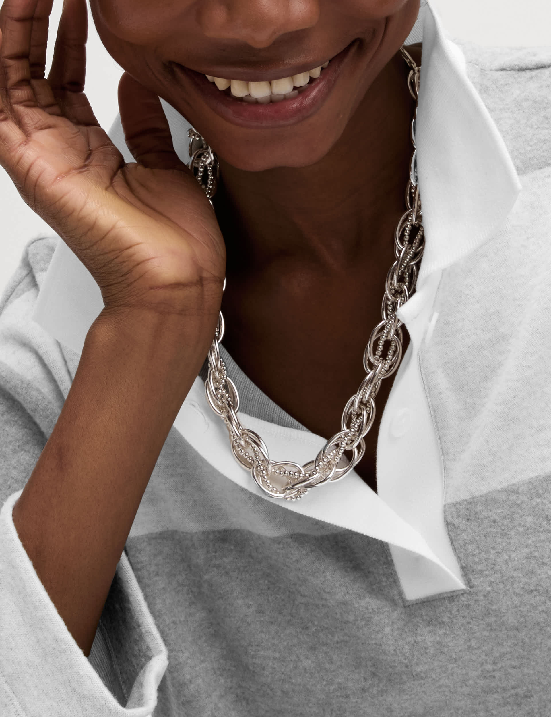 M&S Women's Cotton Blend Striped Rugby Top