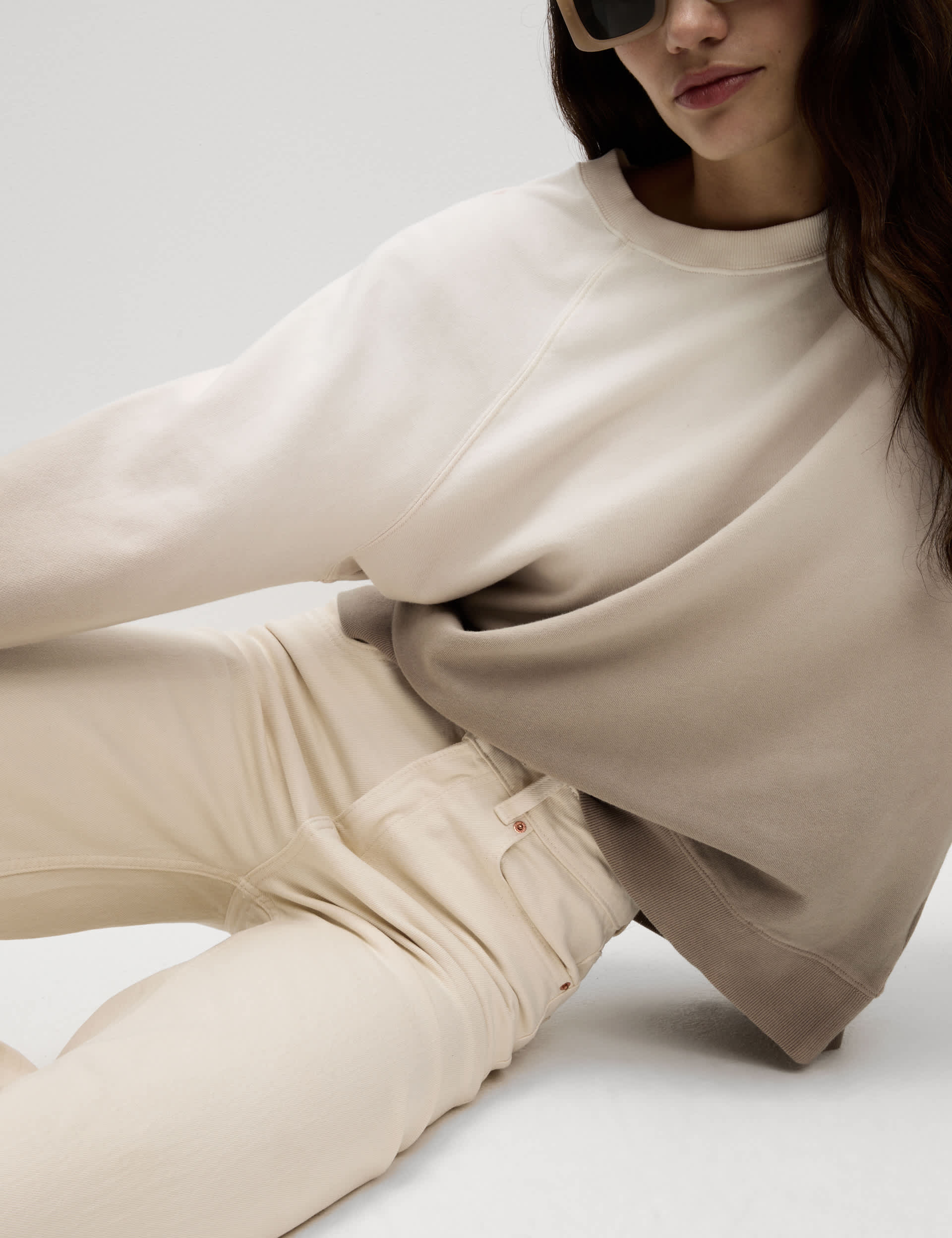 M&S Women's Pure Cotton Ombre Sweatshirt