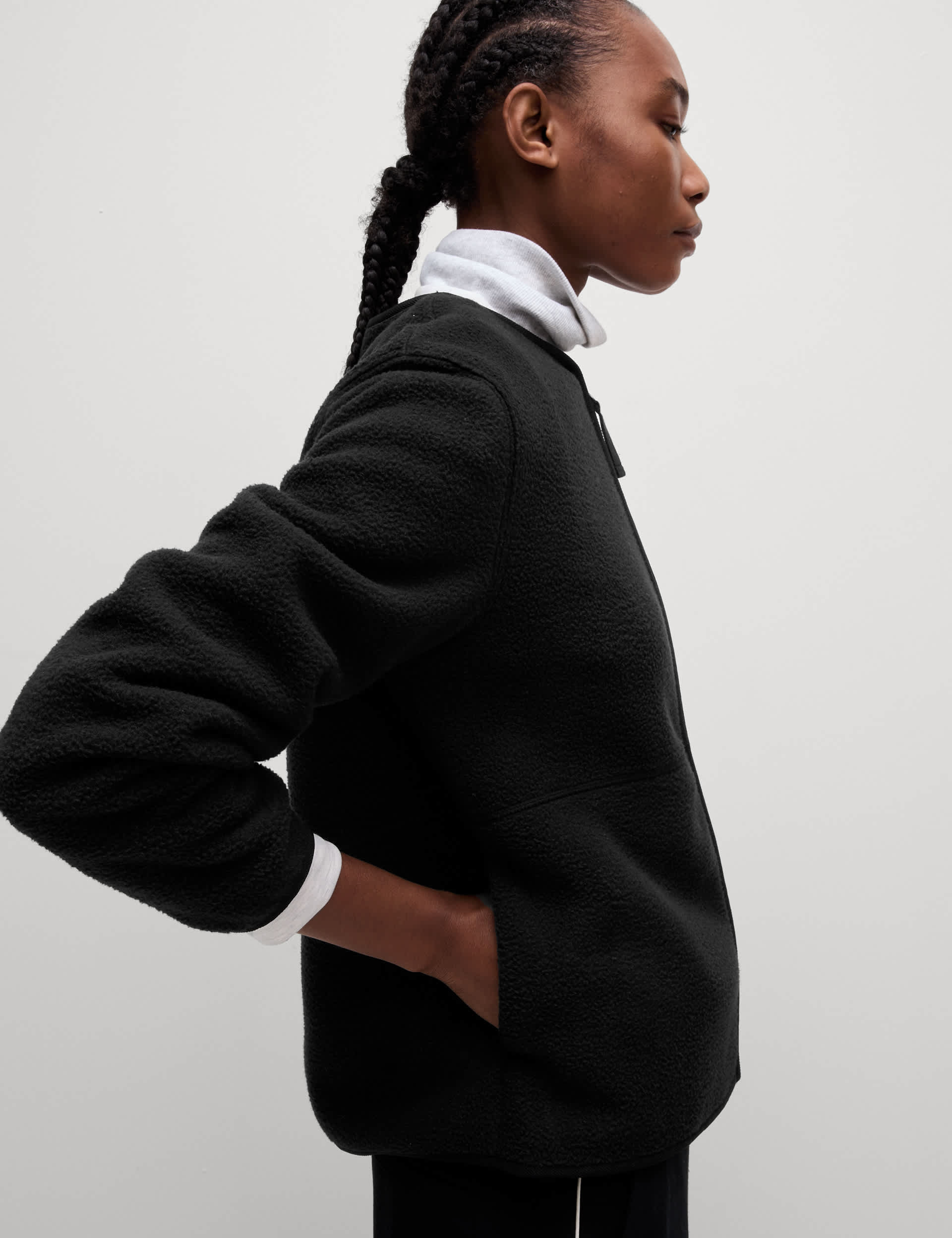 M&S Women's Crew Neck Zip Up Sweatshirt