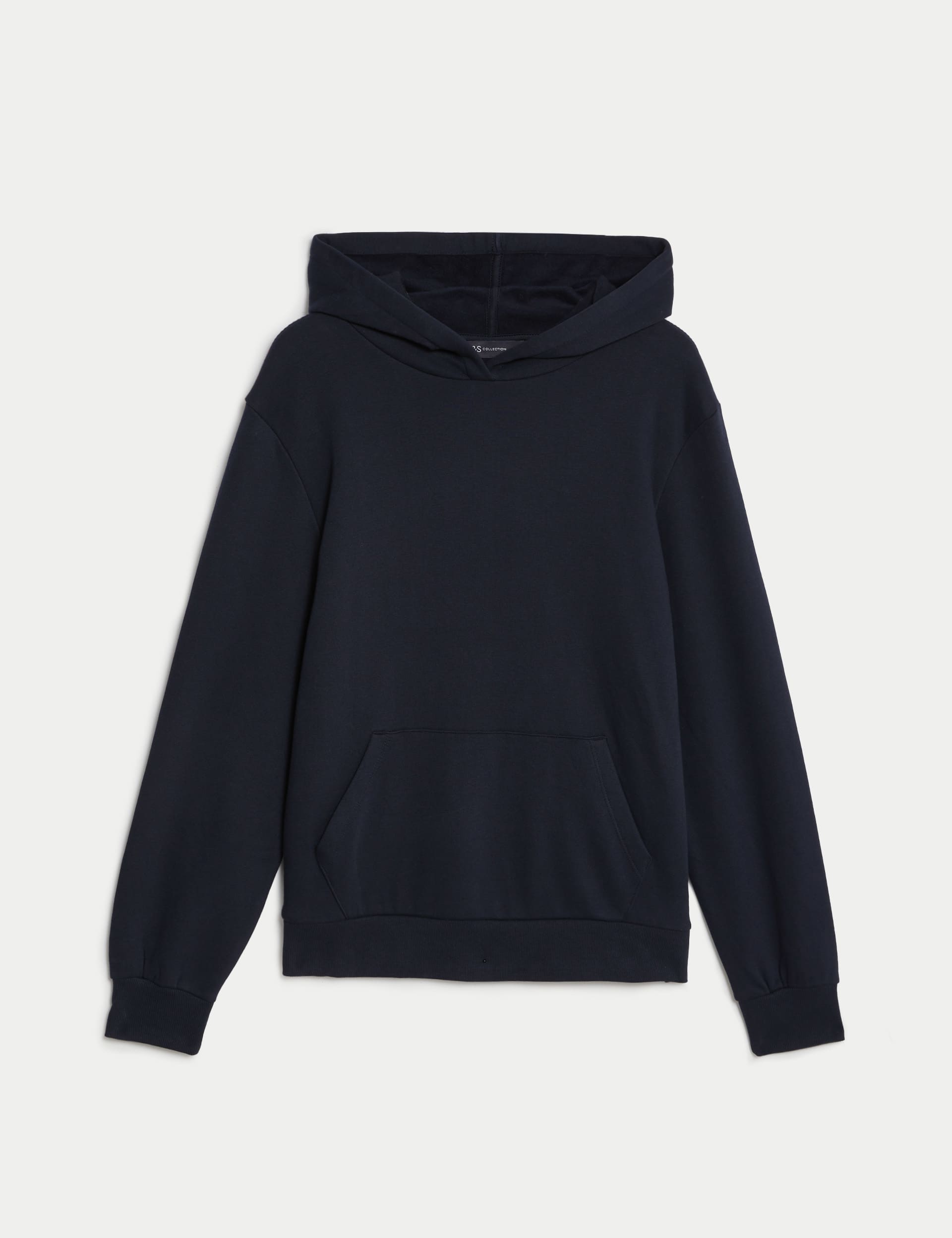 M&S Women's Cotton Rich Hoodie - S - Midnight Navy, Midnight Navy,Medium Pink