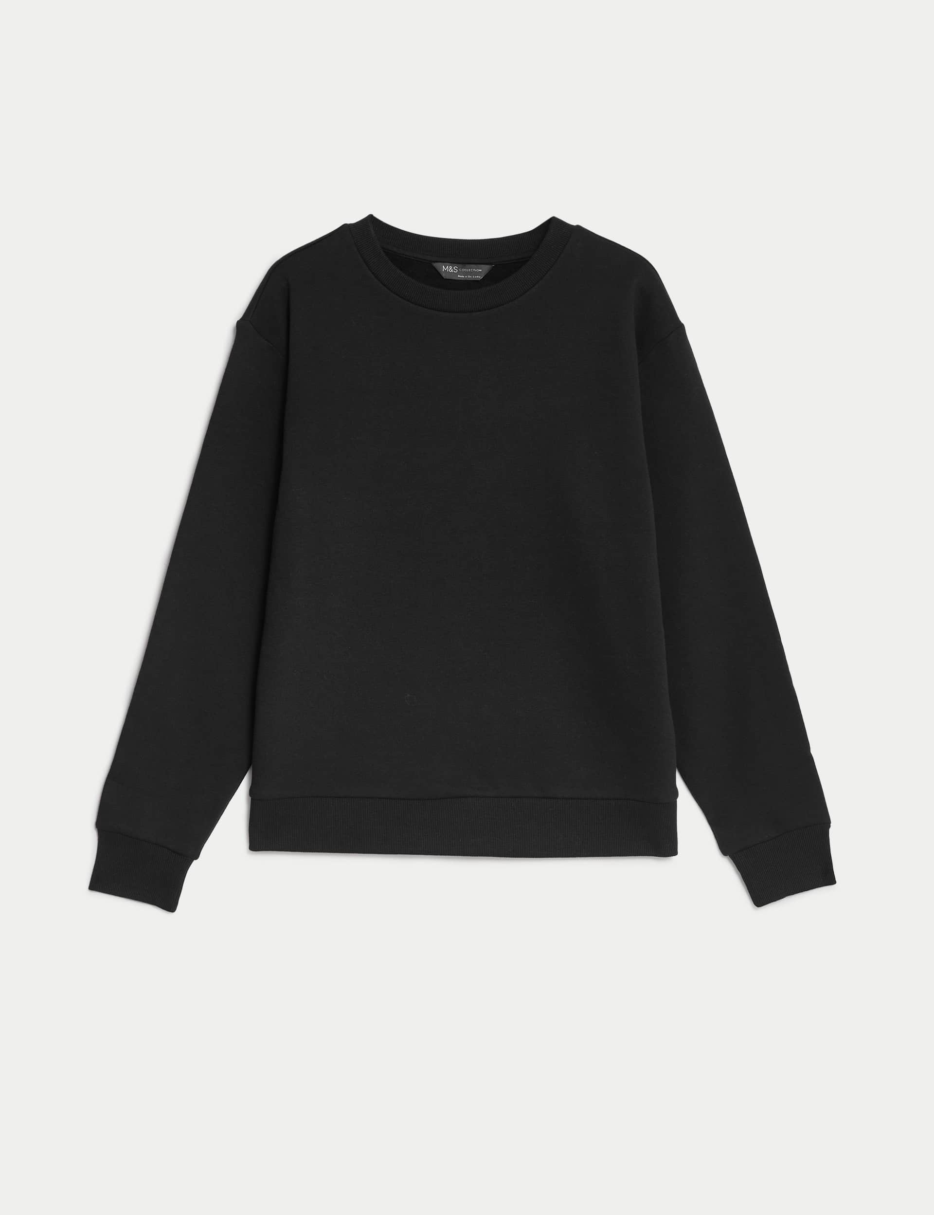 M&S Women's Cotton Rich Crew Neck Sweatshirt