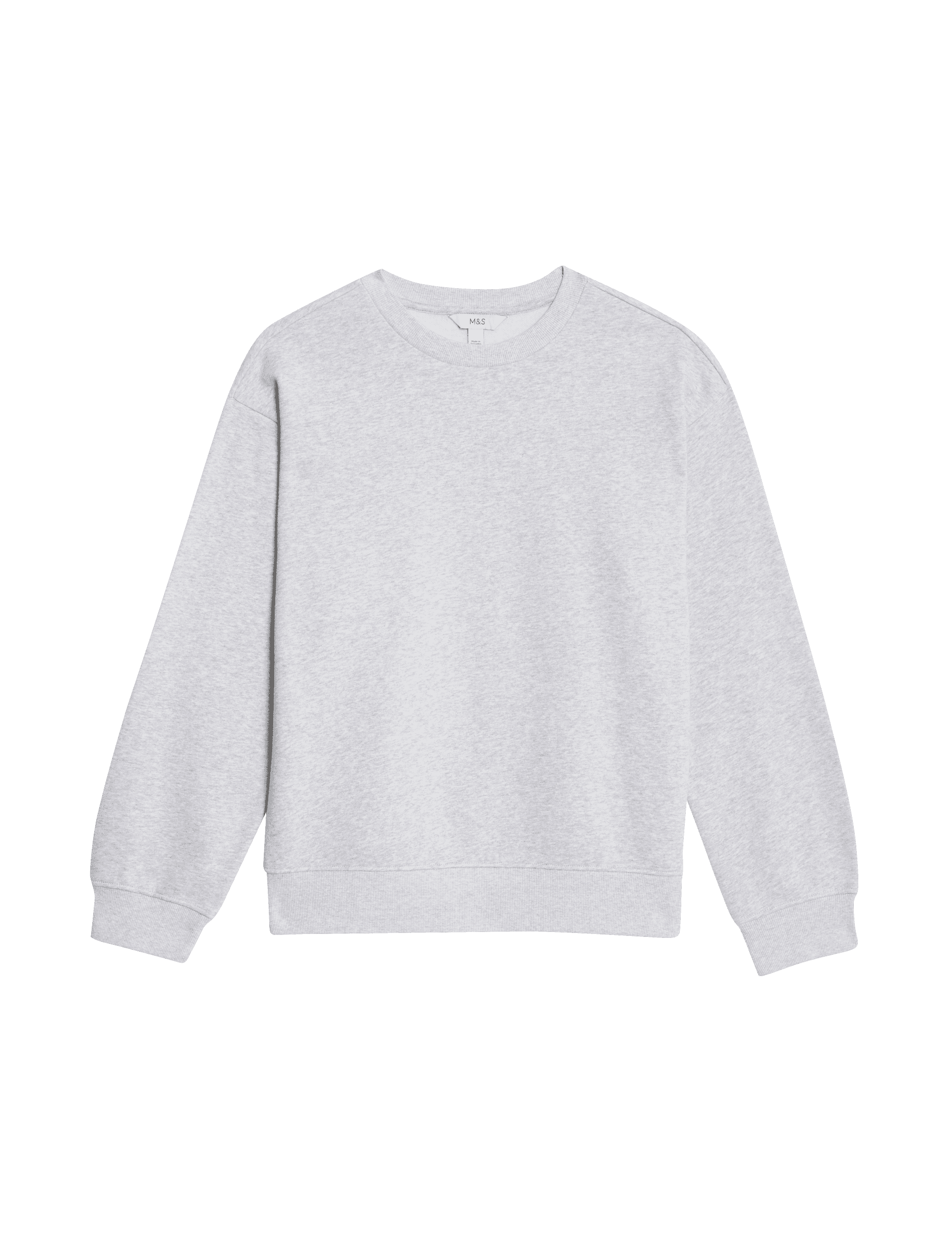 M&S Collection Women's Cotton Rich Sweatshirt - M - Grey Marl, Grey Marl