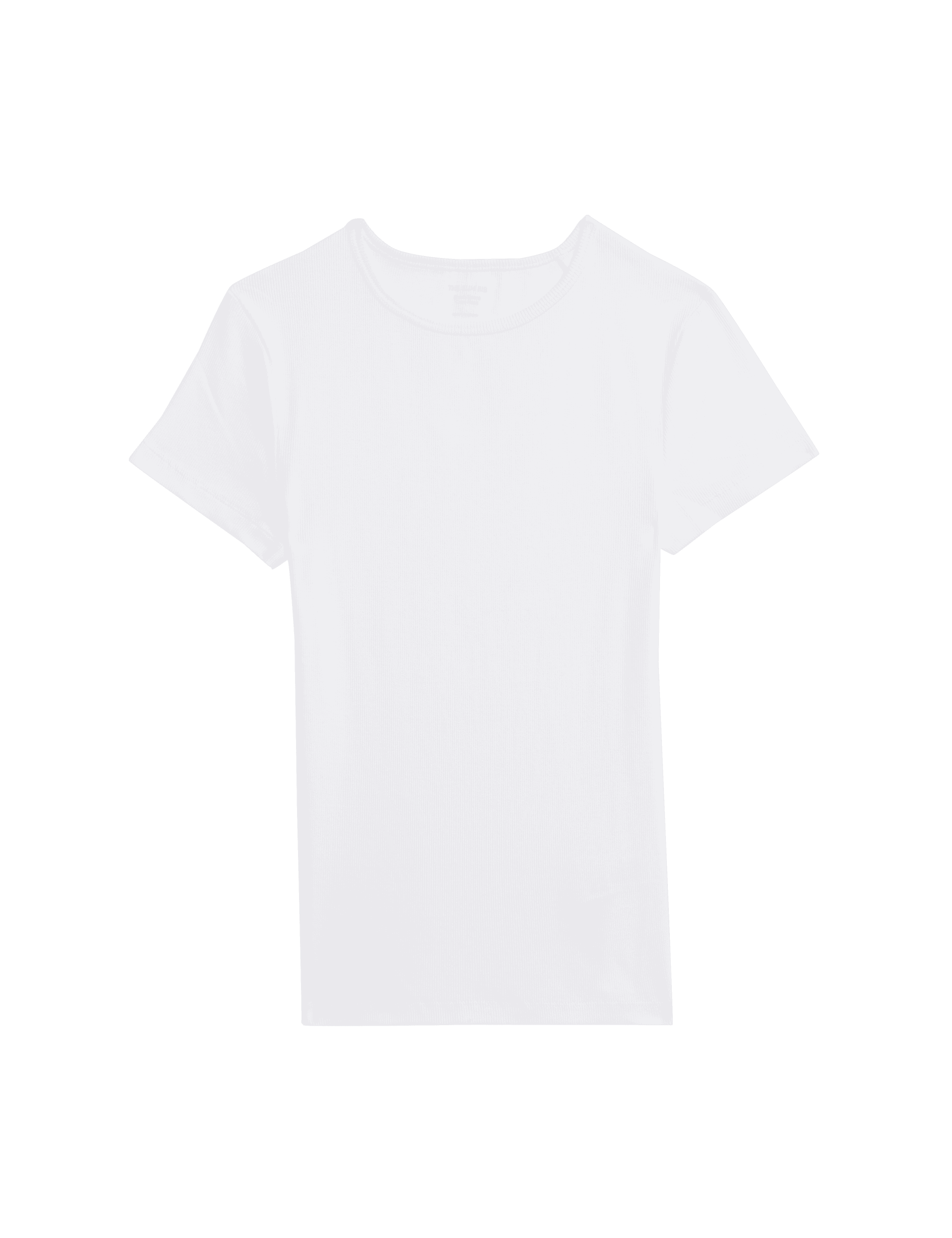 M&S Collection Women's Cotton Rich Ribbed Slim Fit T-Shirt - 12 - Soft White, Soft White,Black,Apple