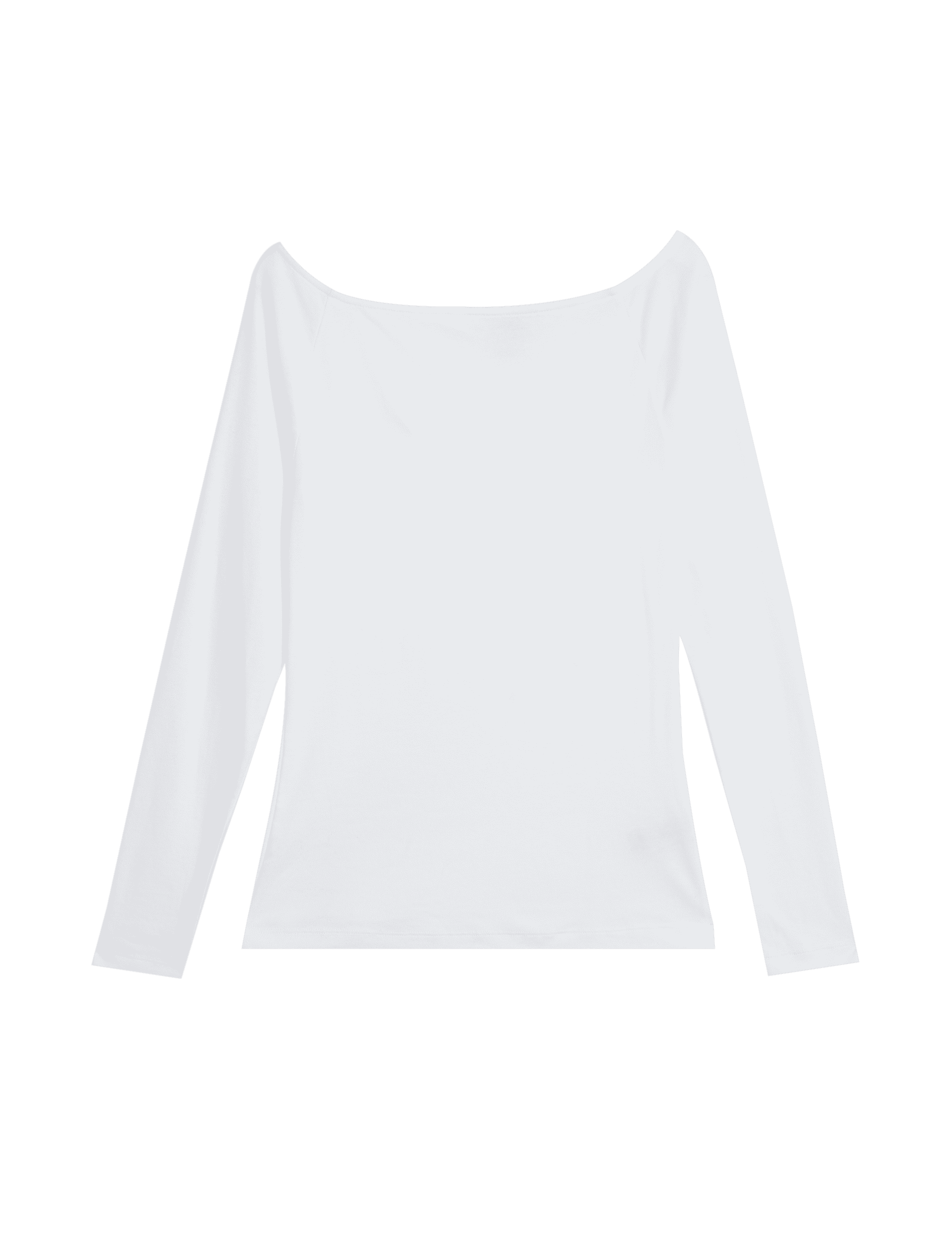 M&S Collection Women's Pure Cotton Slim Fit Bardot Top - 16 - Soft White, Soft White,Black