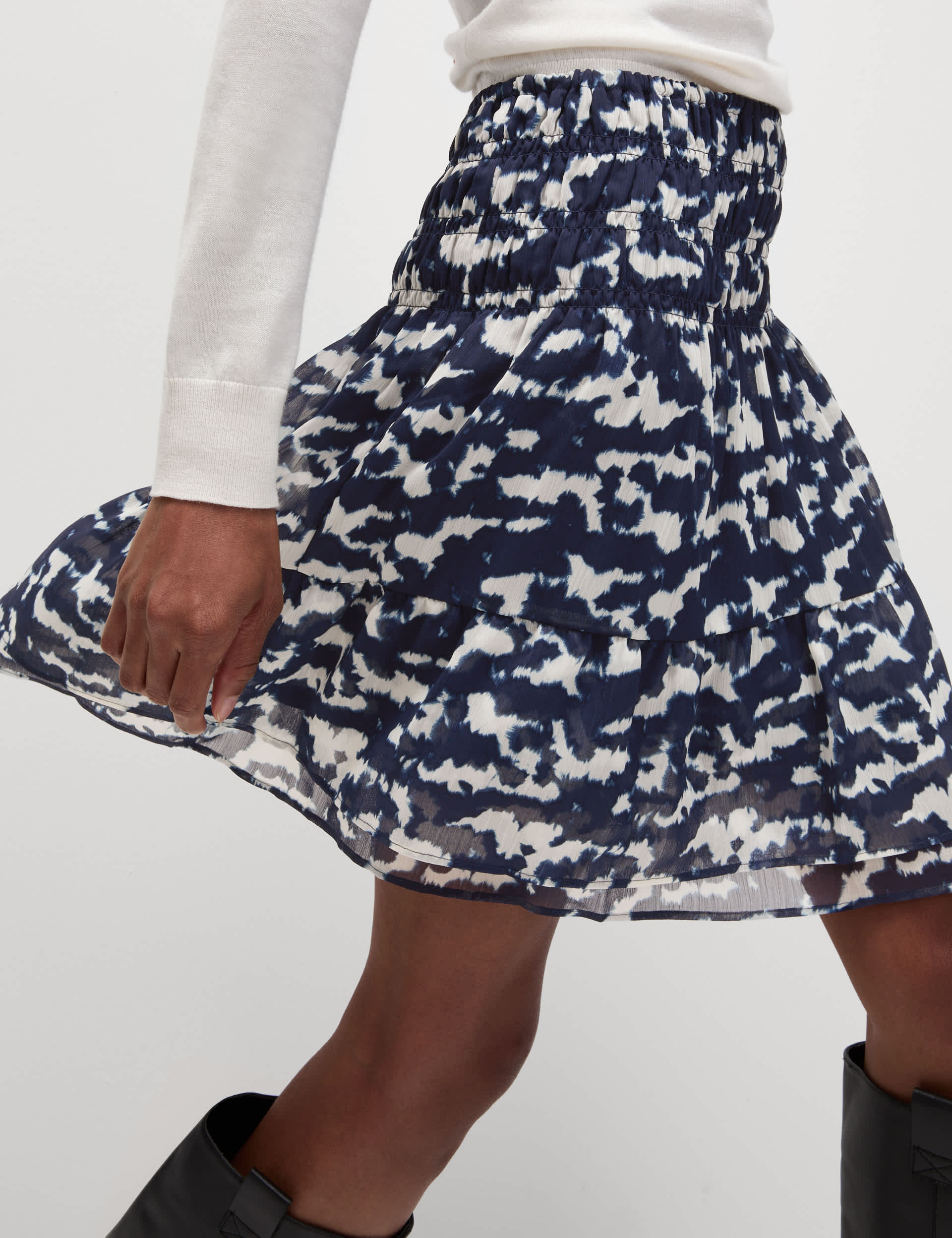 M&S Women's Chiffon Pleated Mini Skater Skirt