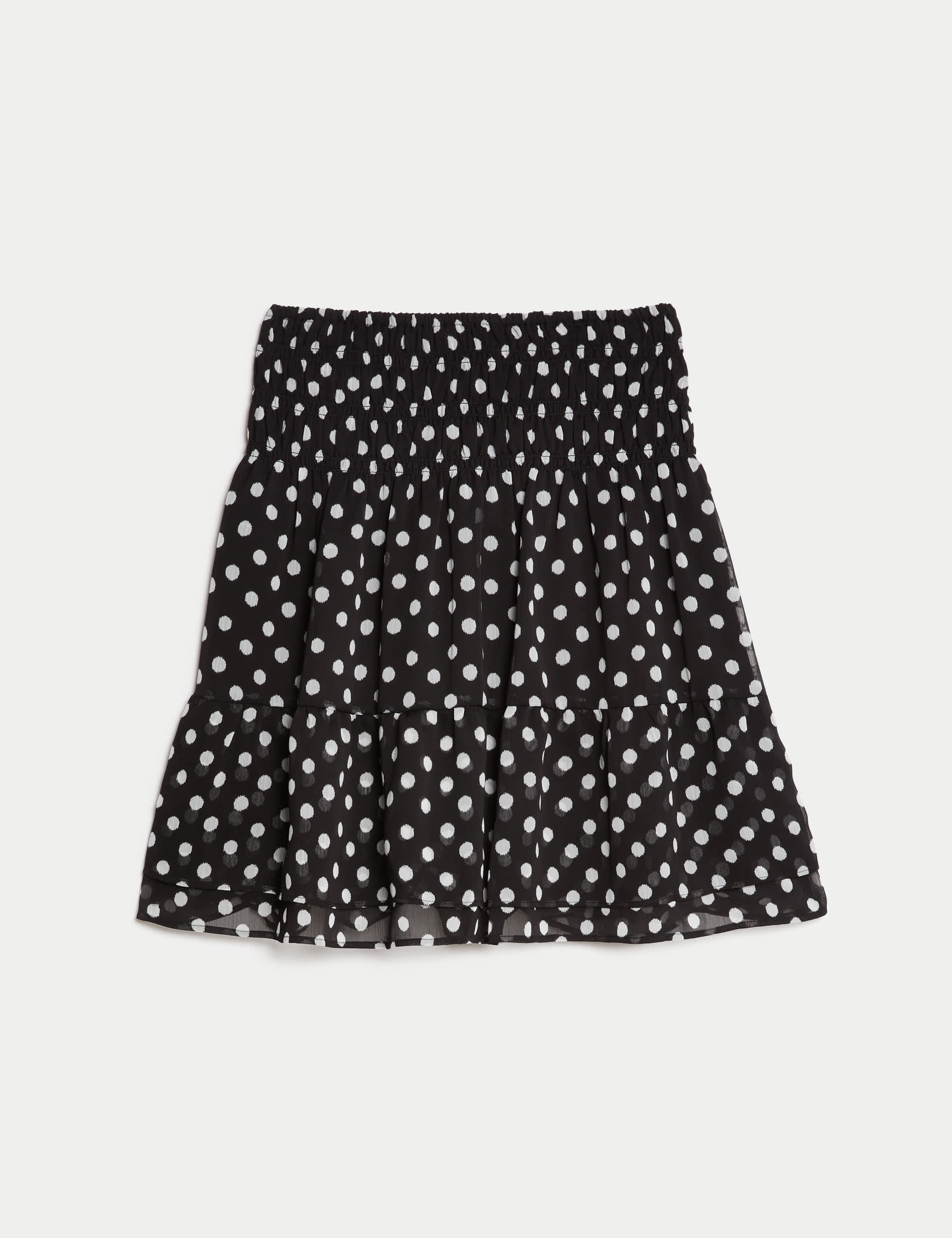 M&S Women's Chiffon Pleated Mini Skater Skirt - 14REG - Black Mix, Navy Mix,Black Mix