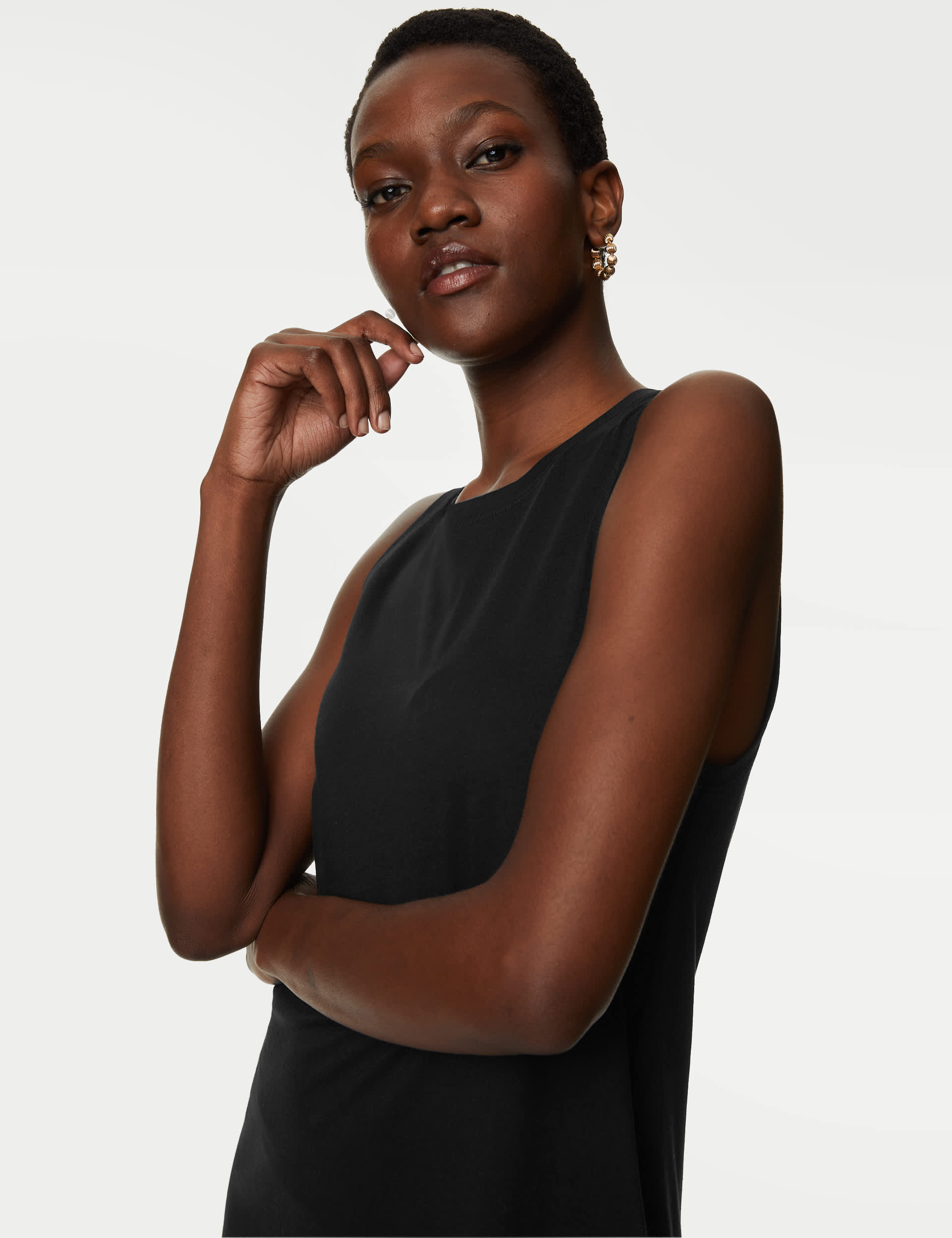 M&S Women's Pure Cotton Mini Smock Dress