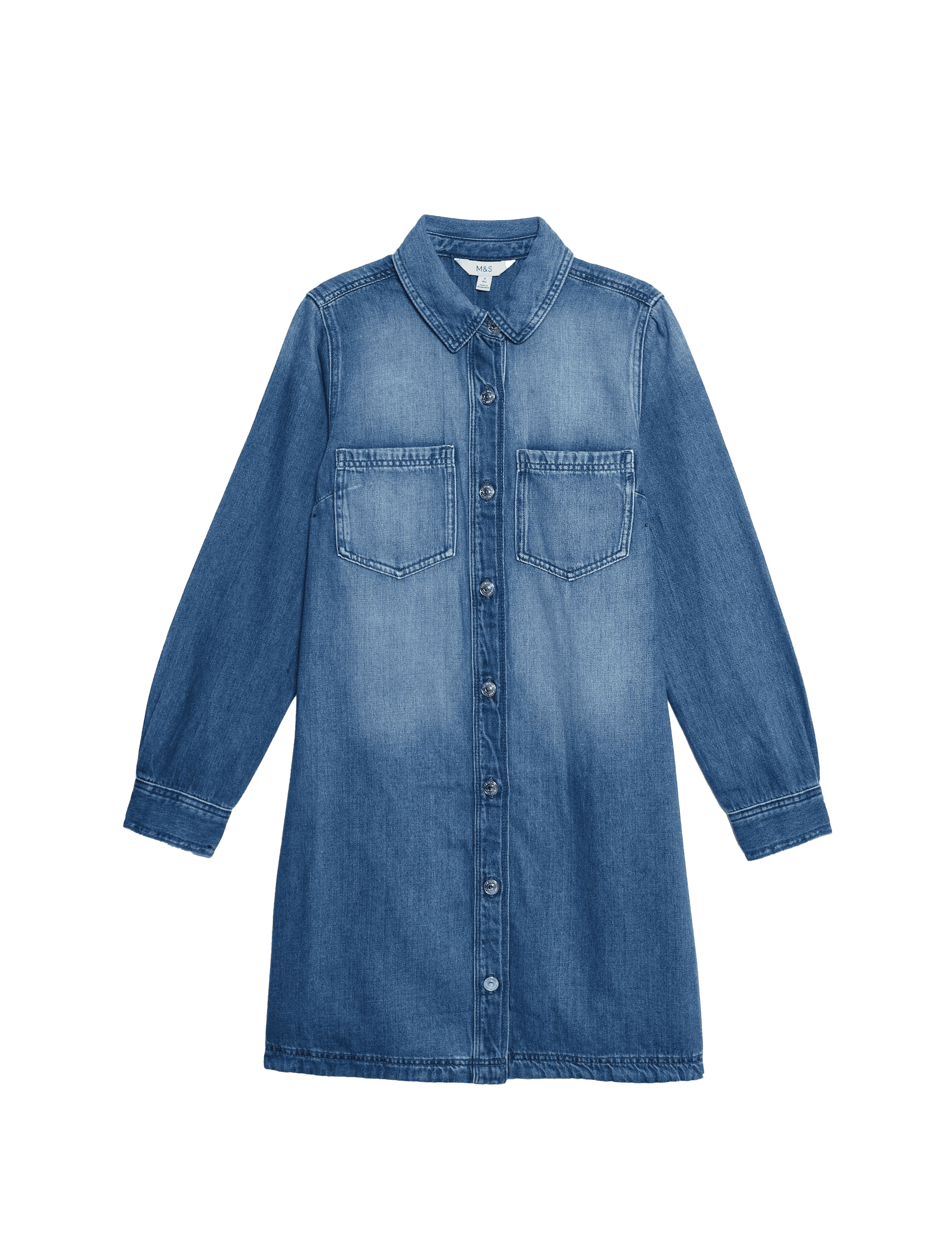 M&S Collection Women's Denim Mini Shirt Dress - 12REG, Denim