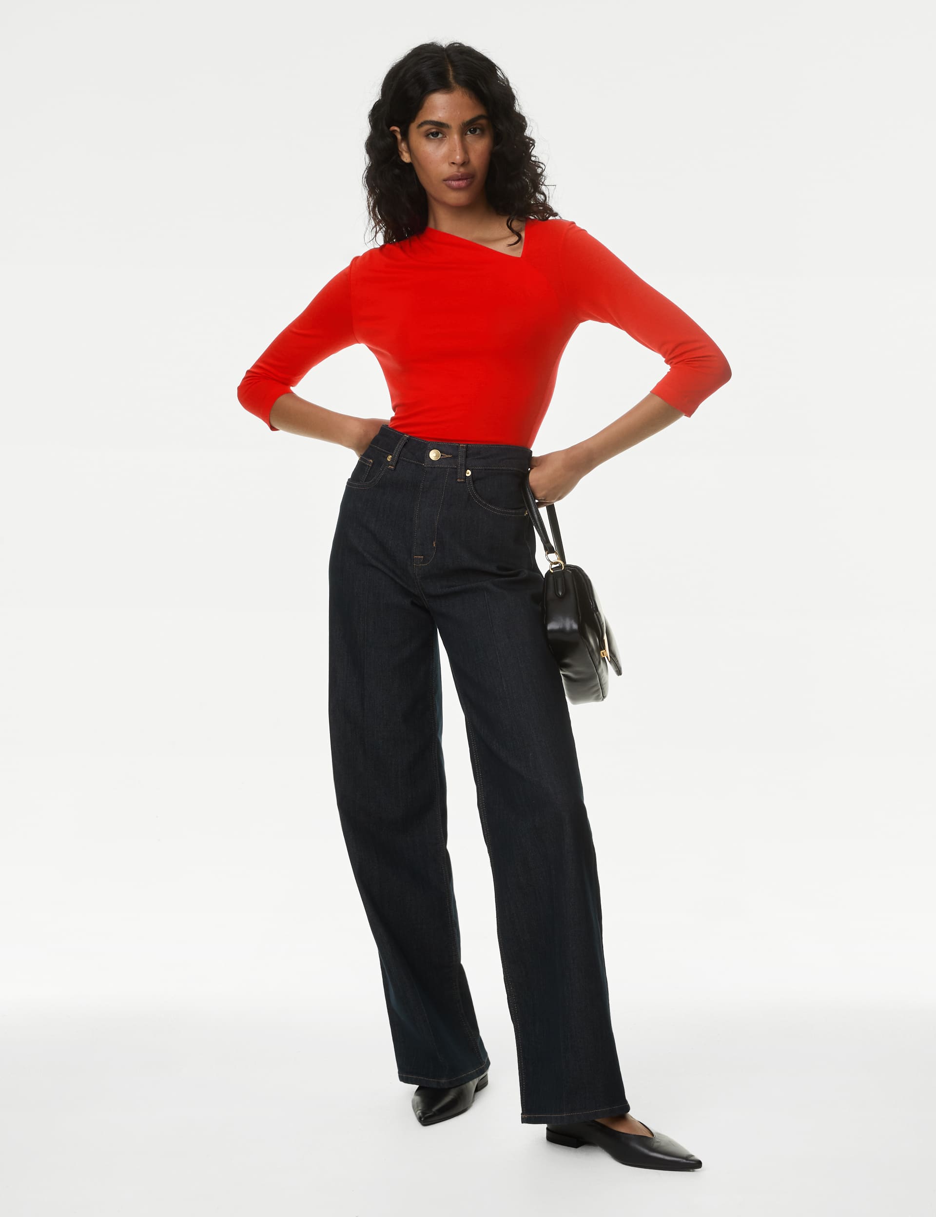 M&S Women's Jersey Asymmetric Neck Top